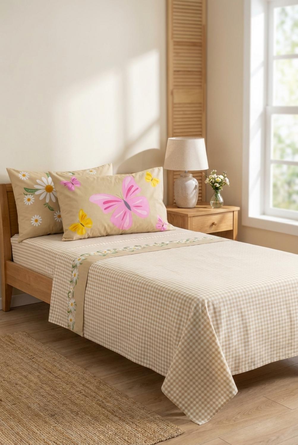Margherite Completo Letto Per Bambini Naturale