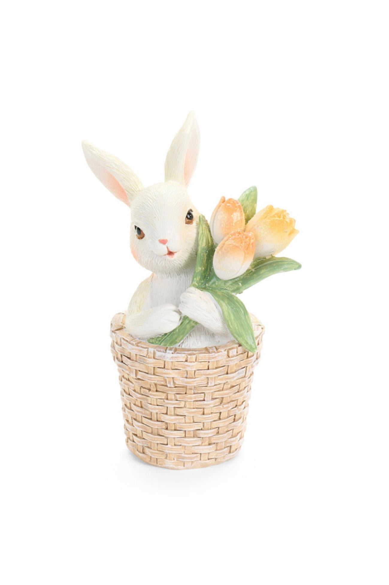 Pepen Coniglio Dentro Cesto Tulipani
