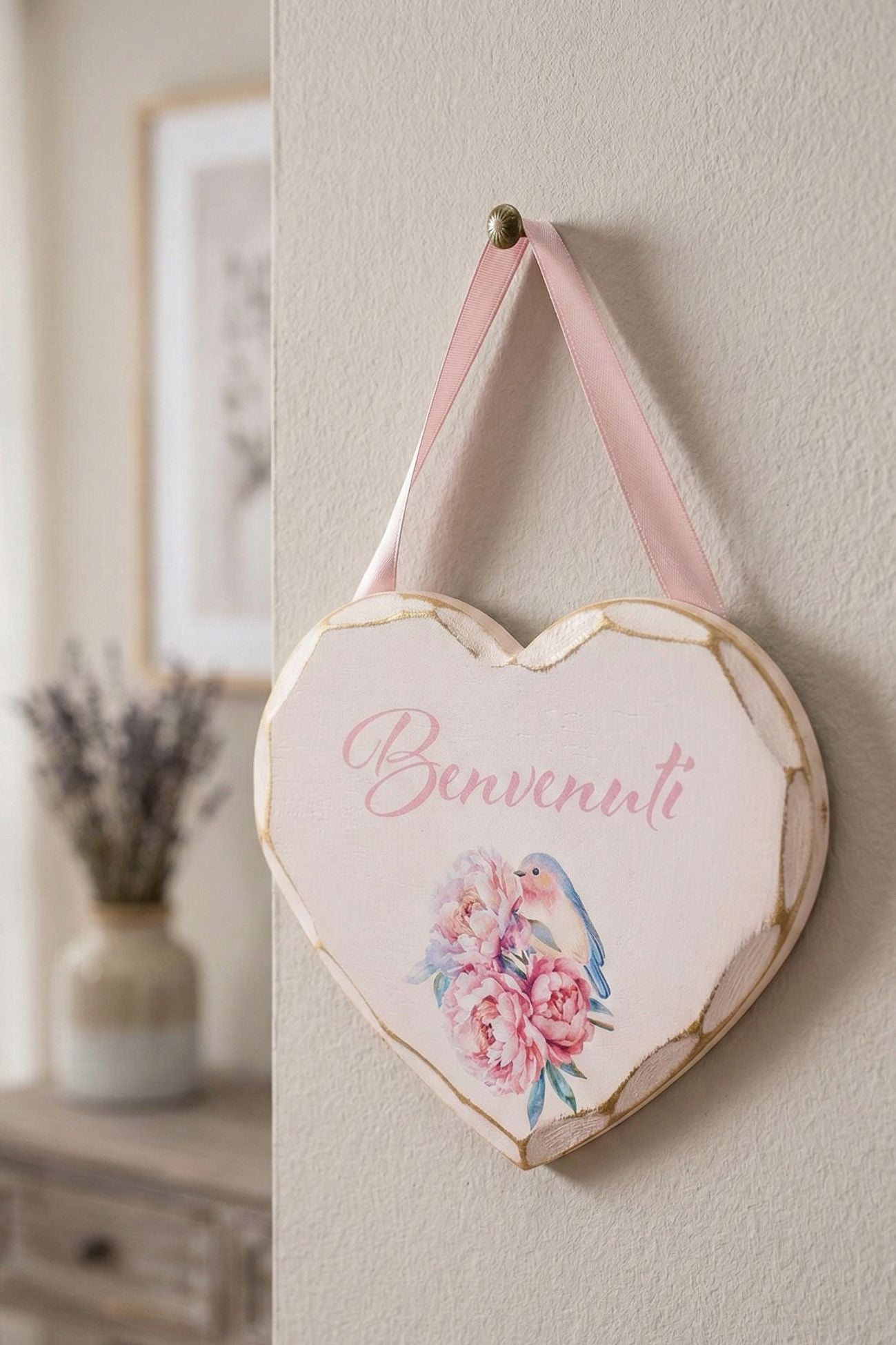 Fiorirà Targhetta Cuore Benvenuti