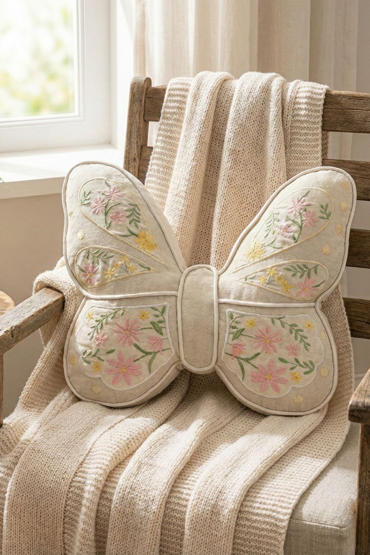 Encanto Cuscino Farfalla Panna