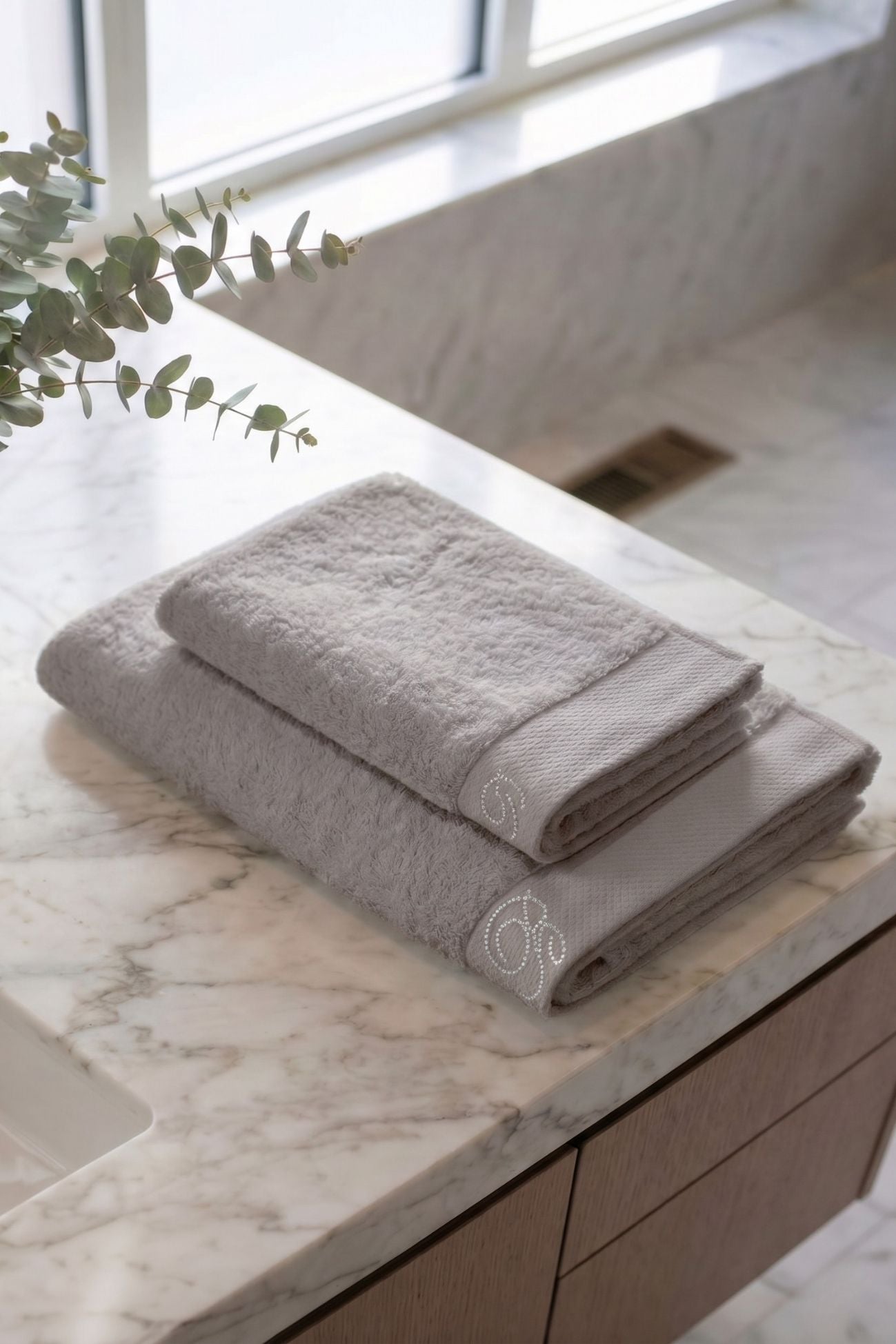 Benessere Coppia Asciugamani Grigio