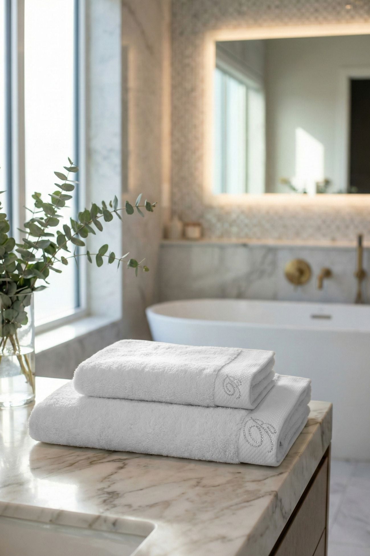 Benessere Coppia Asciugamani Bianco