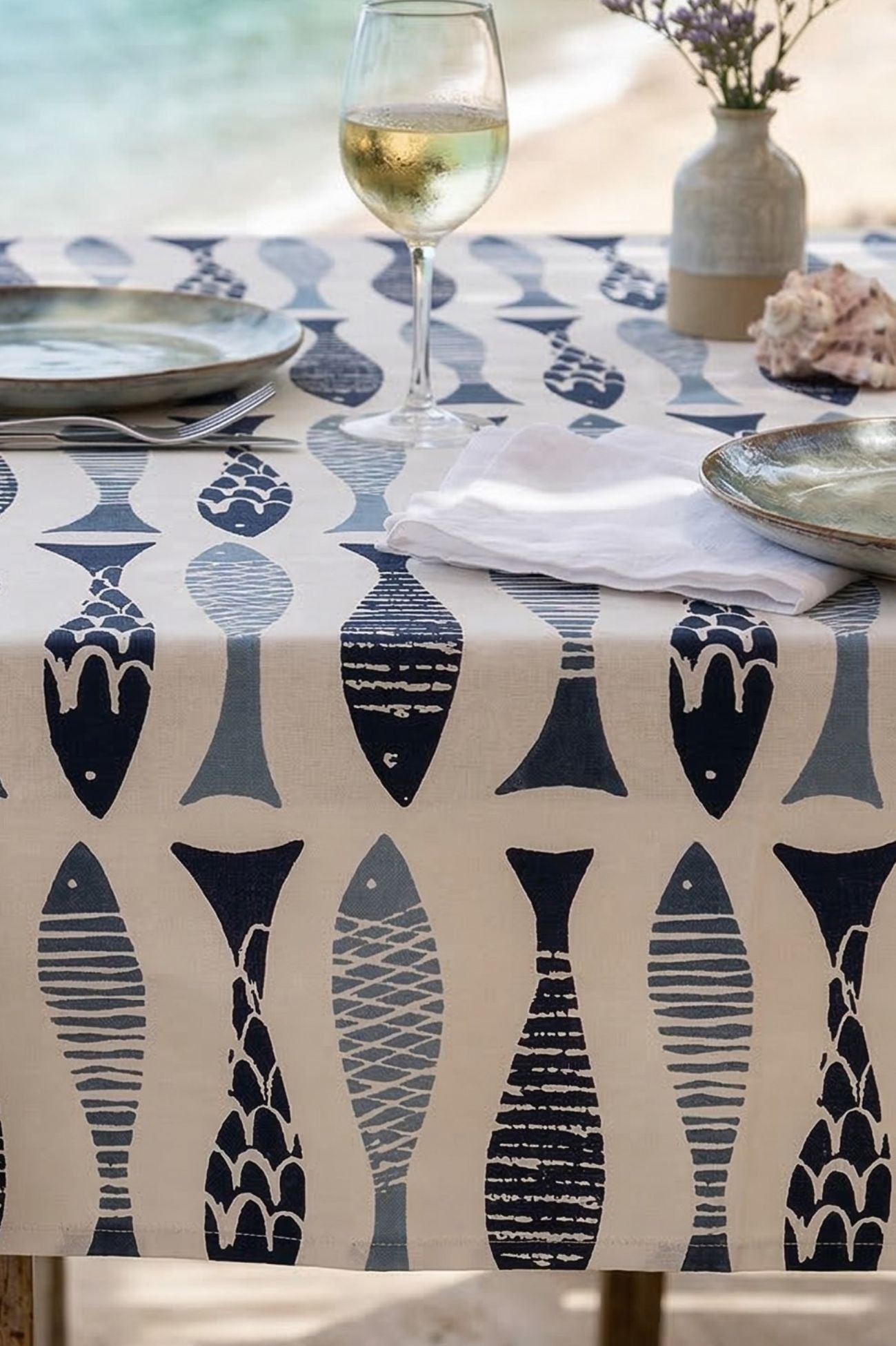 Pesci Tra Le Righe Tovaglia Pesci