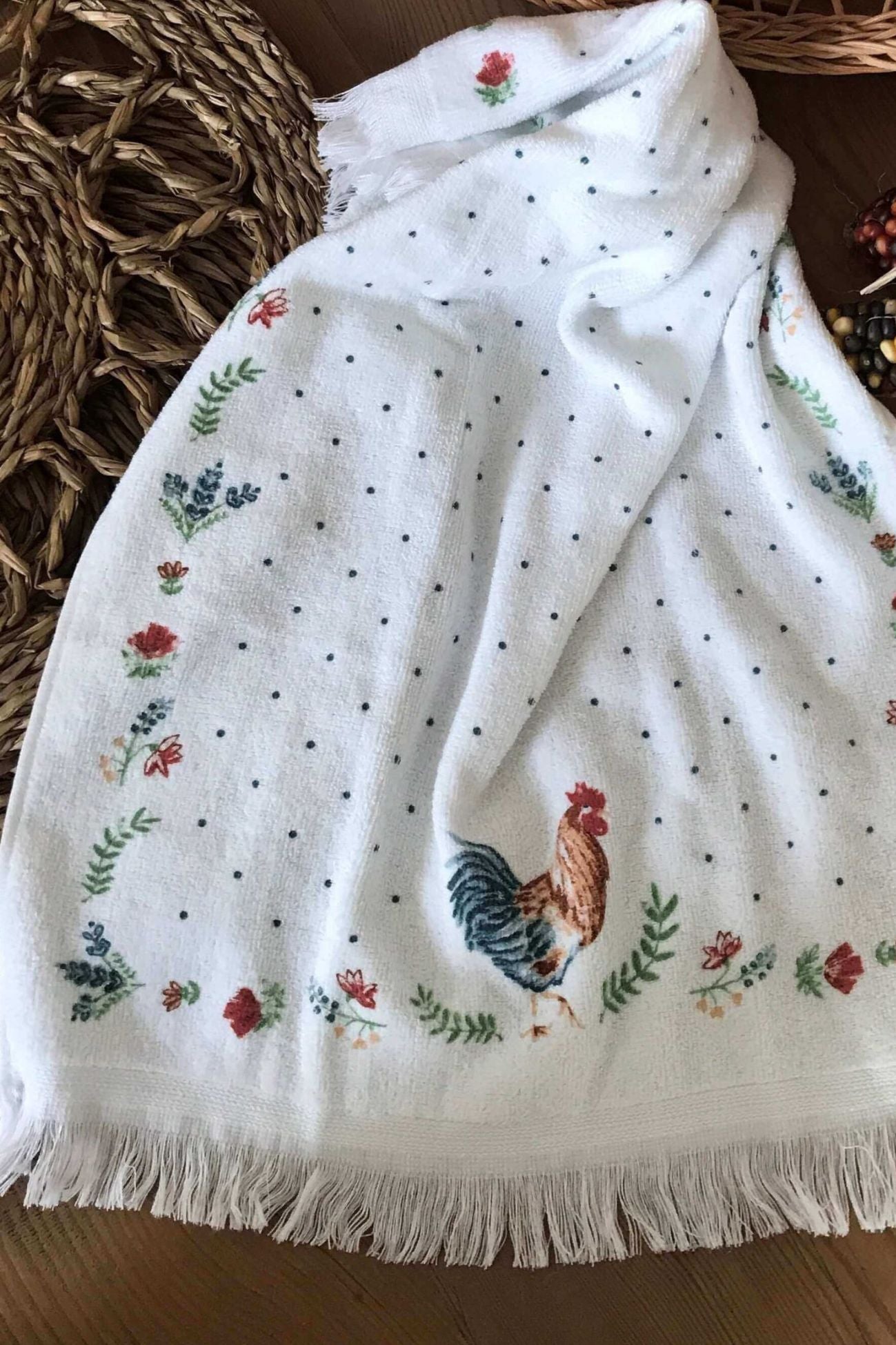 Chicken And Rooster Asciugamano