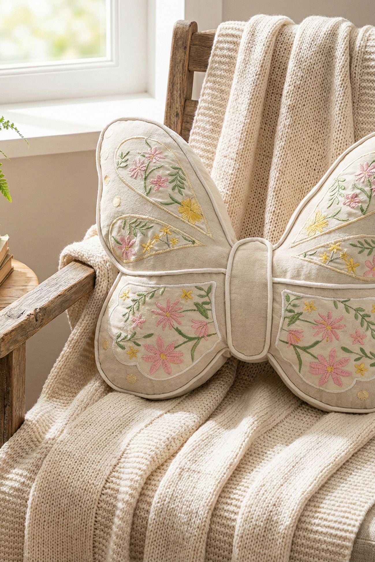 Encanto Cuscino Farfalla Panna