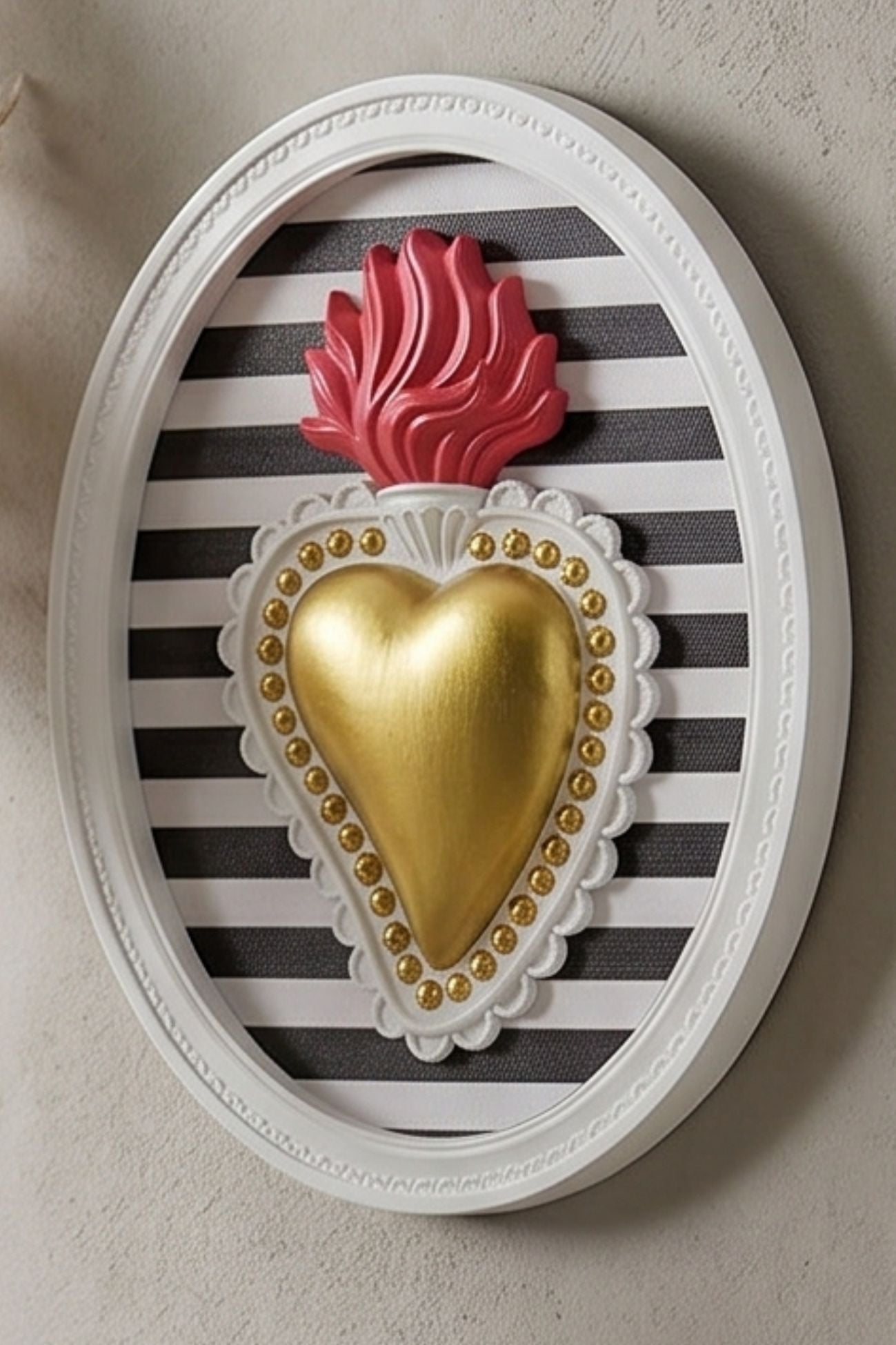 Ton Coeur Cuore Ovale Righe Orizzontali