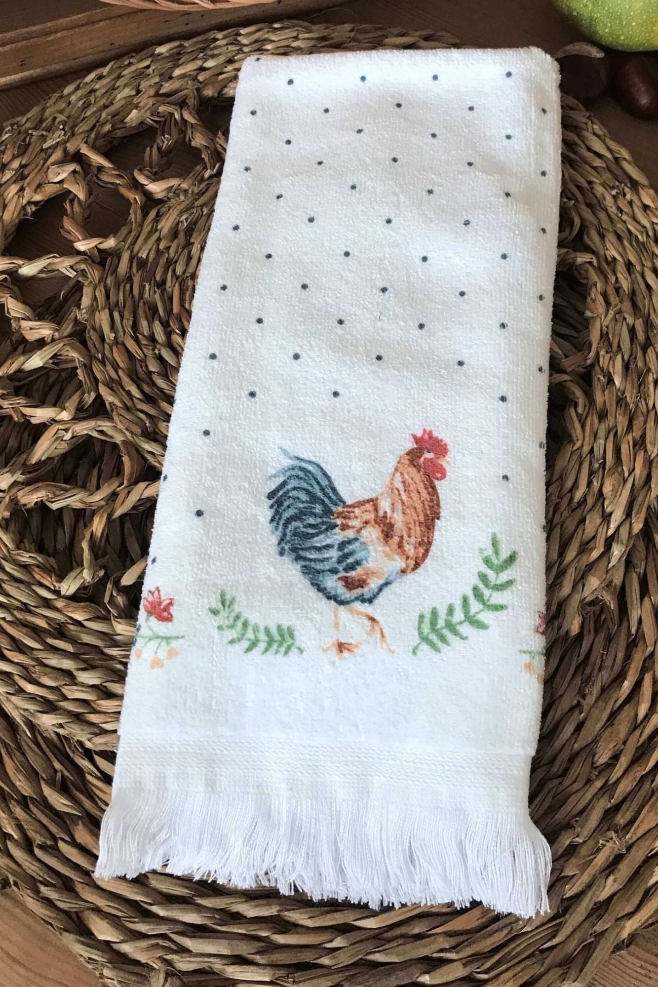 Chicken And Rooster Asciugamano