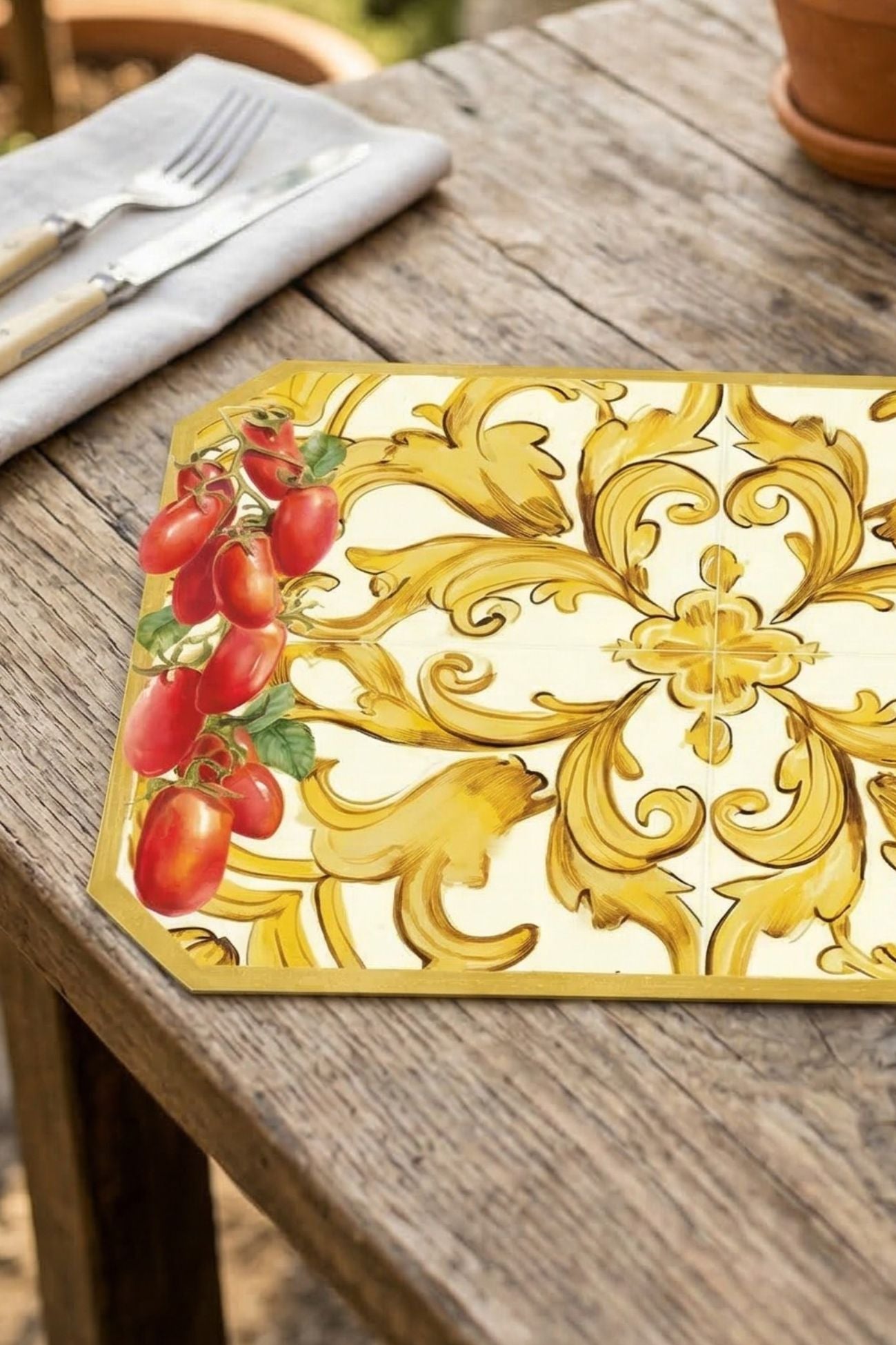 Vietri Tovaglietta Vinile Gialla Datterini