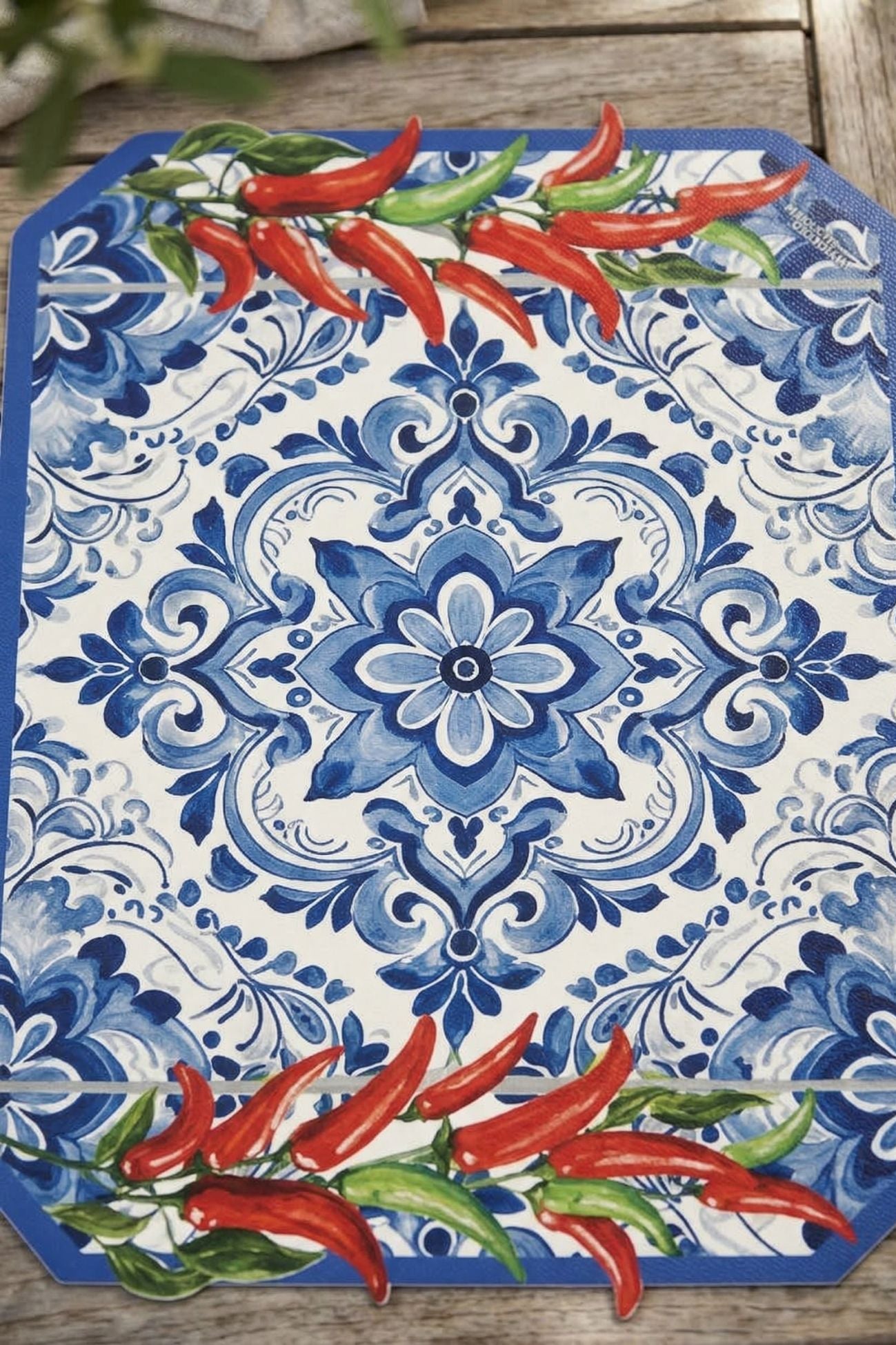 Vietri Tovaglietta Vinile Peperoncini Blu