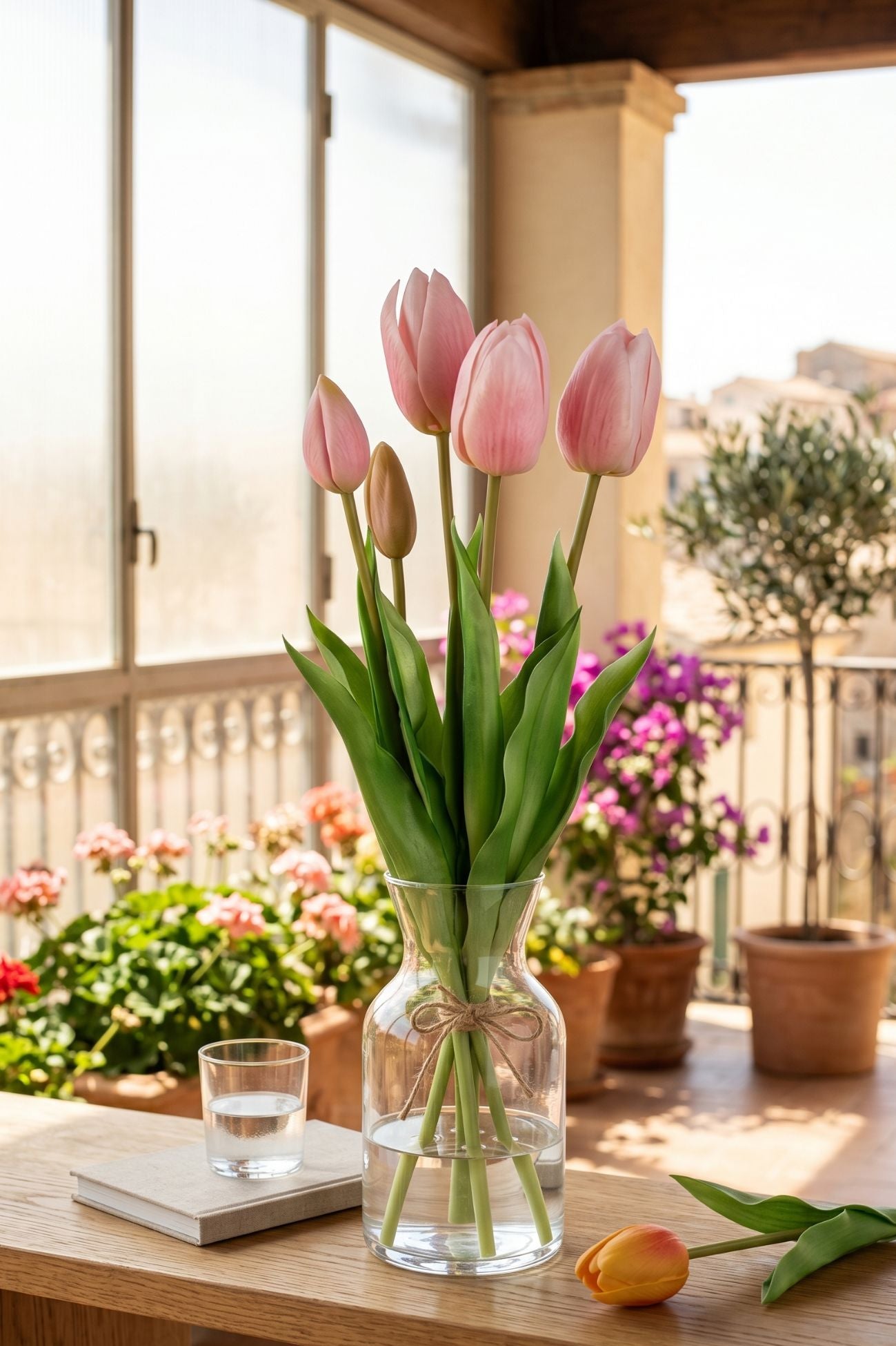 Flowers Bouquet 5 Tulipani Rosa