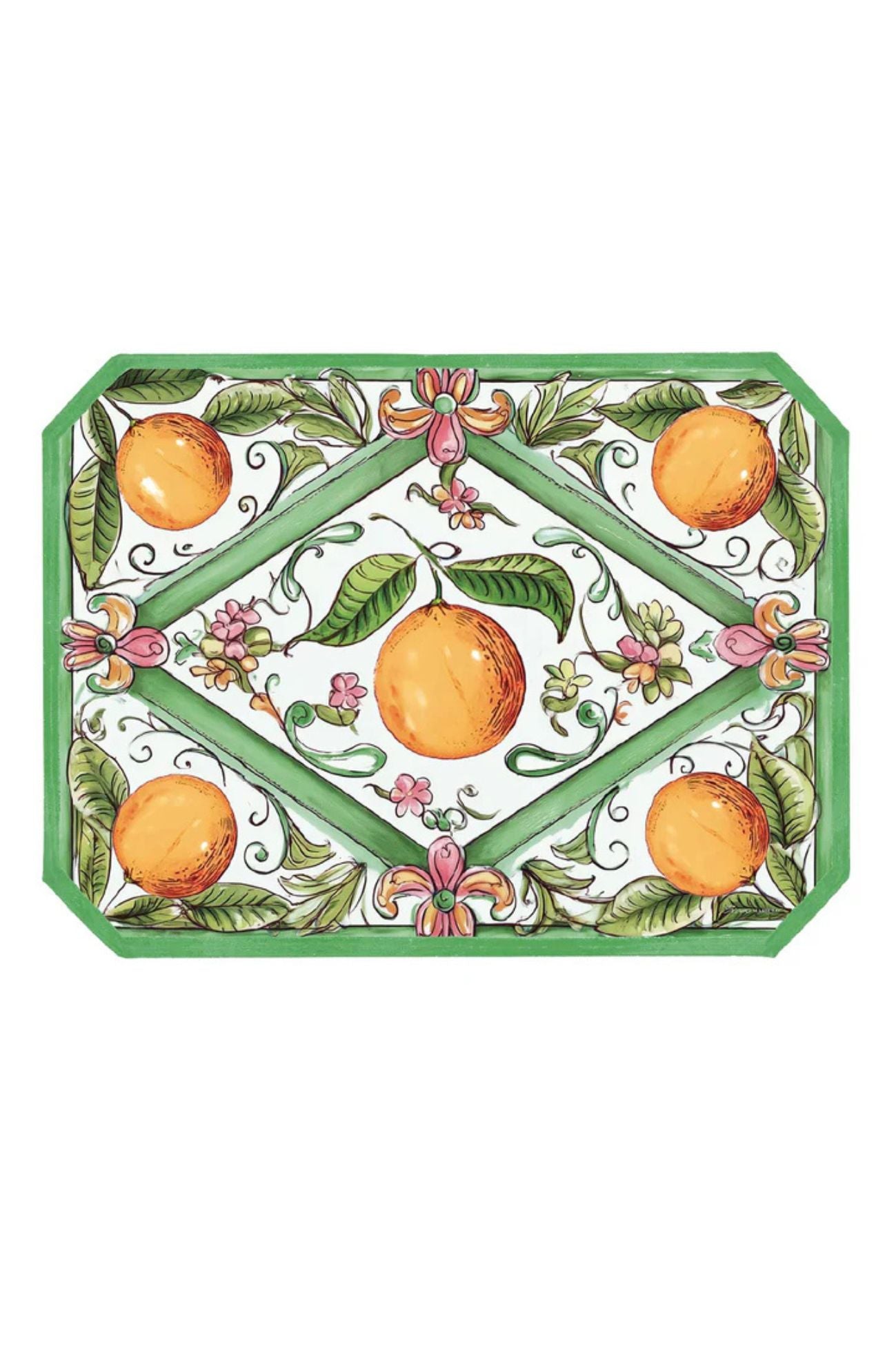 Vietri Tovaglietta Vinile Verde Arance