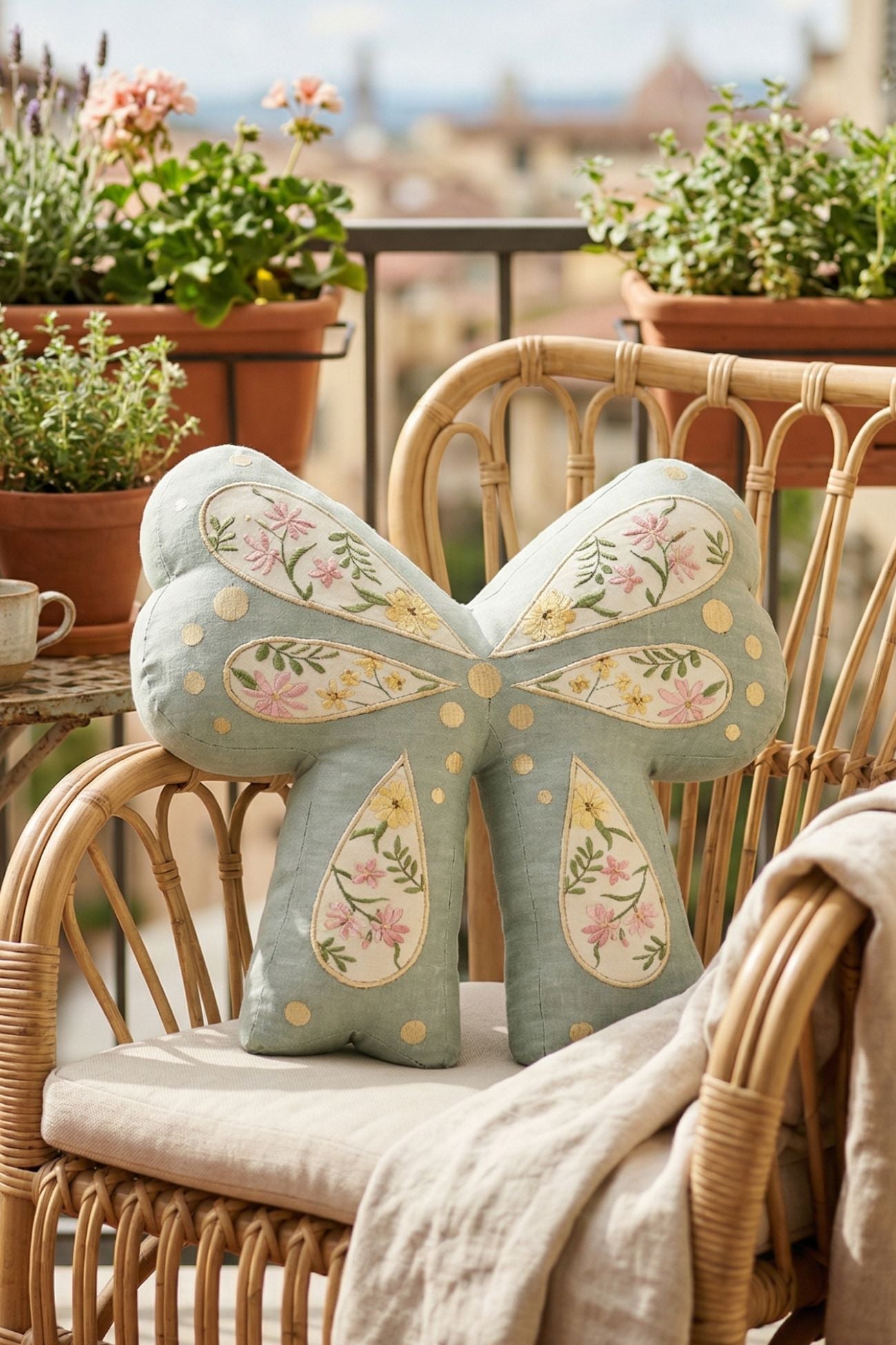 Mademoiselle Cuscino Fiocco Celeste