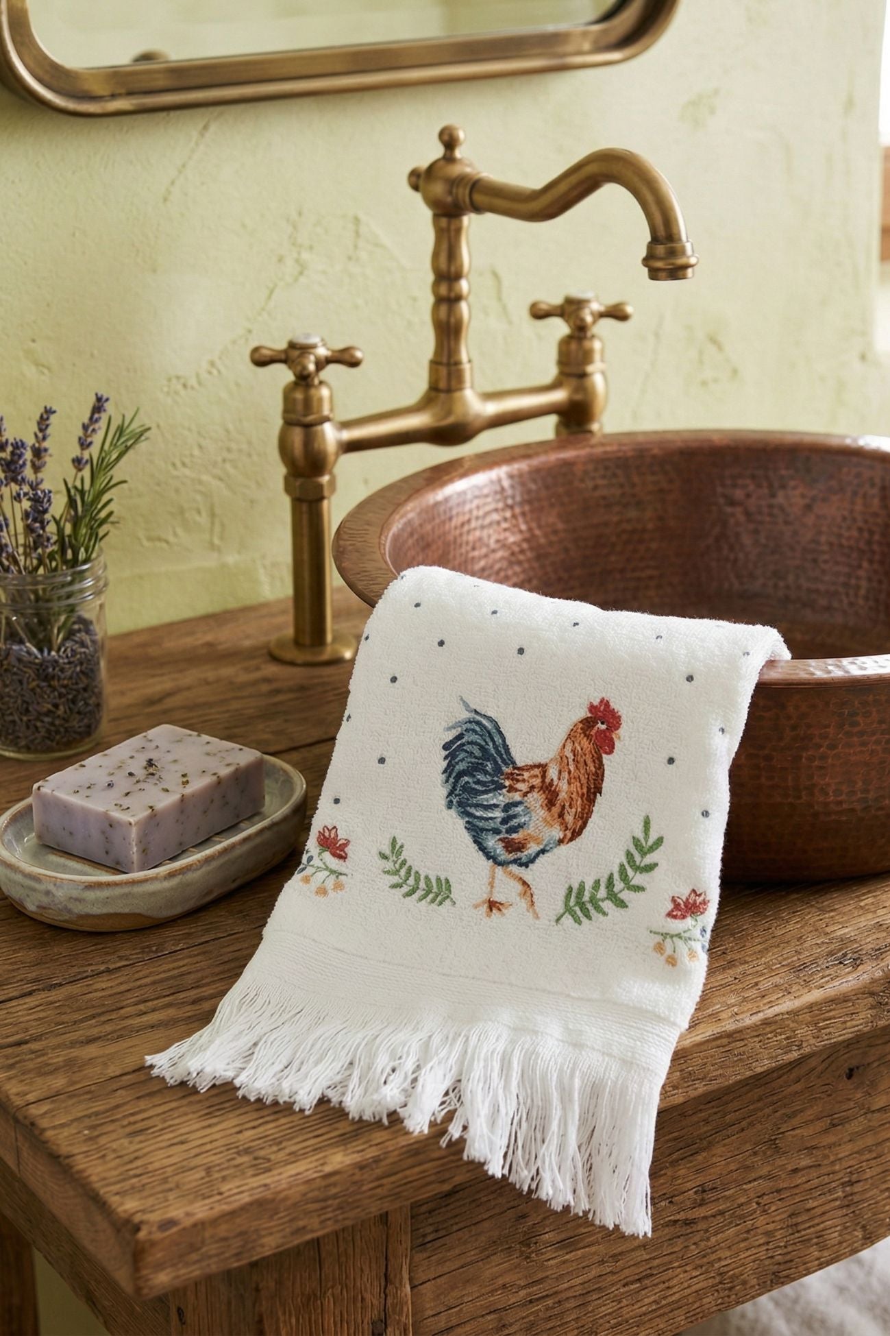 Chicken And Rooster Asciugamano