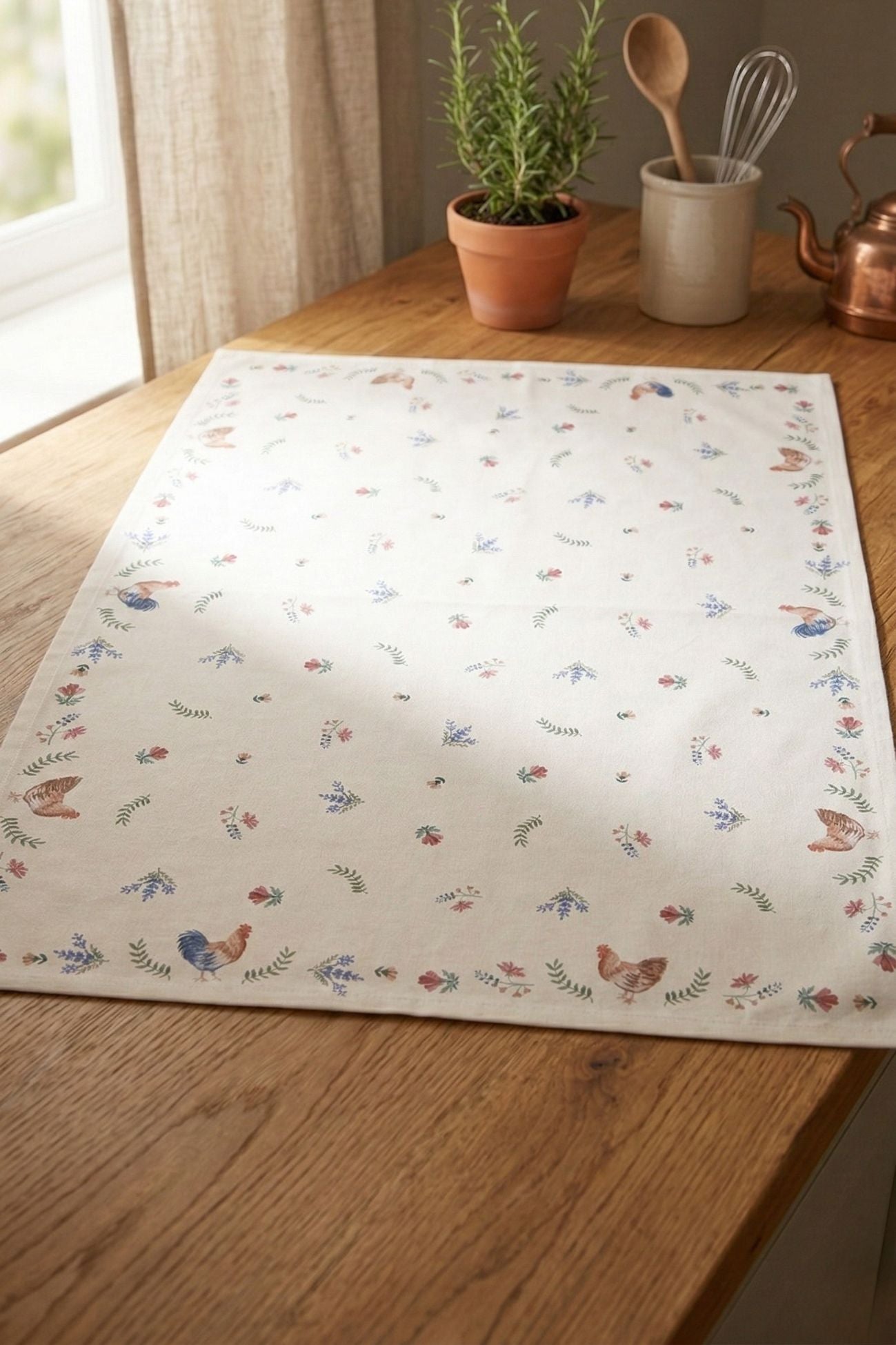 Chicken And Rooster Canovaccio Rettangolare