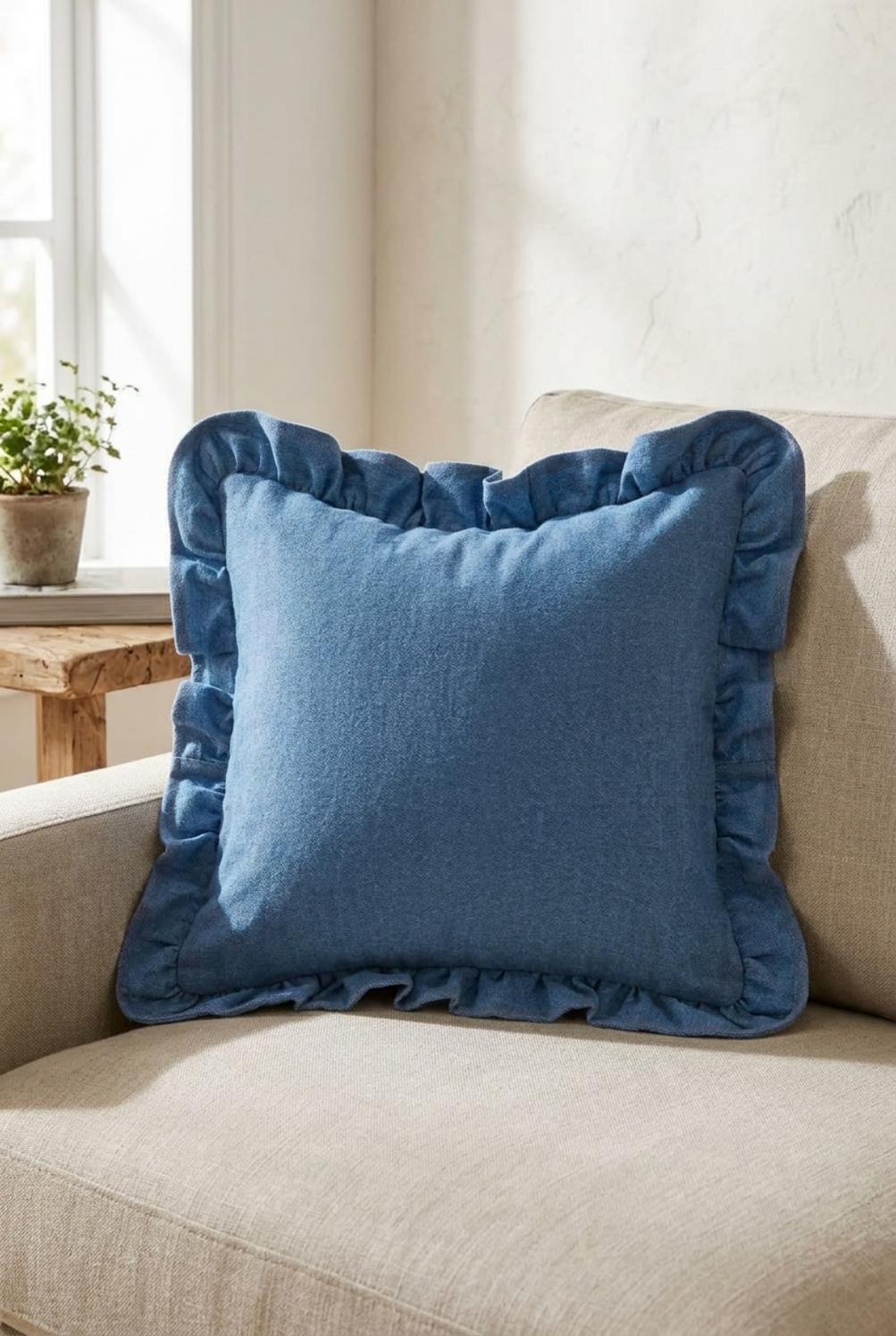 Vista Mare Cuscino Denim Quadrato