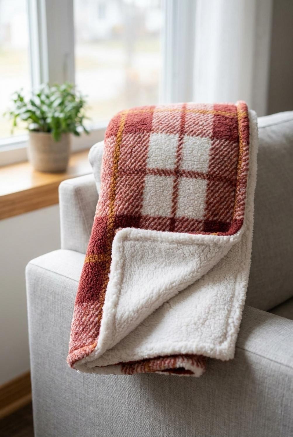 Morbido Essenziale Plaid Rosso