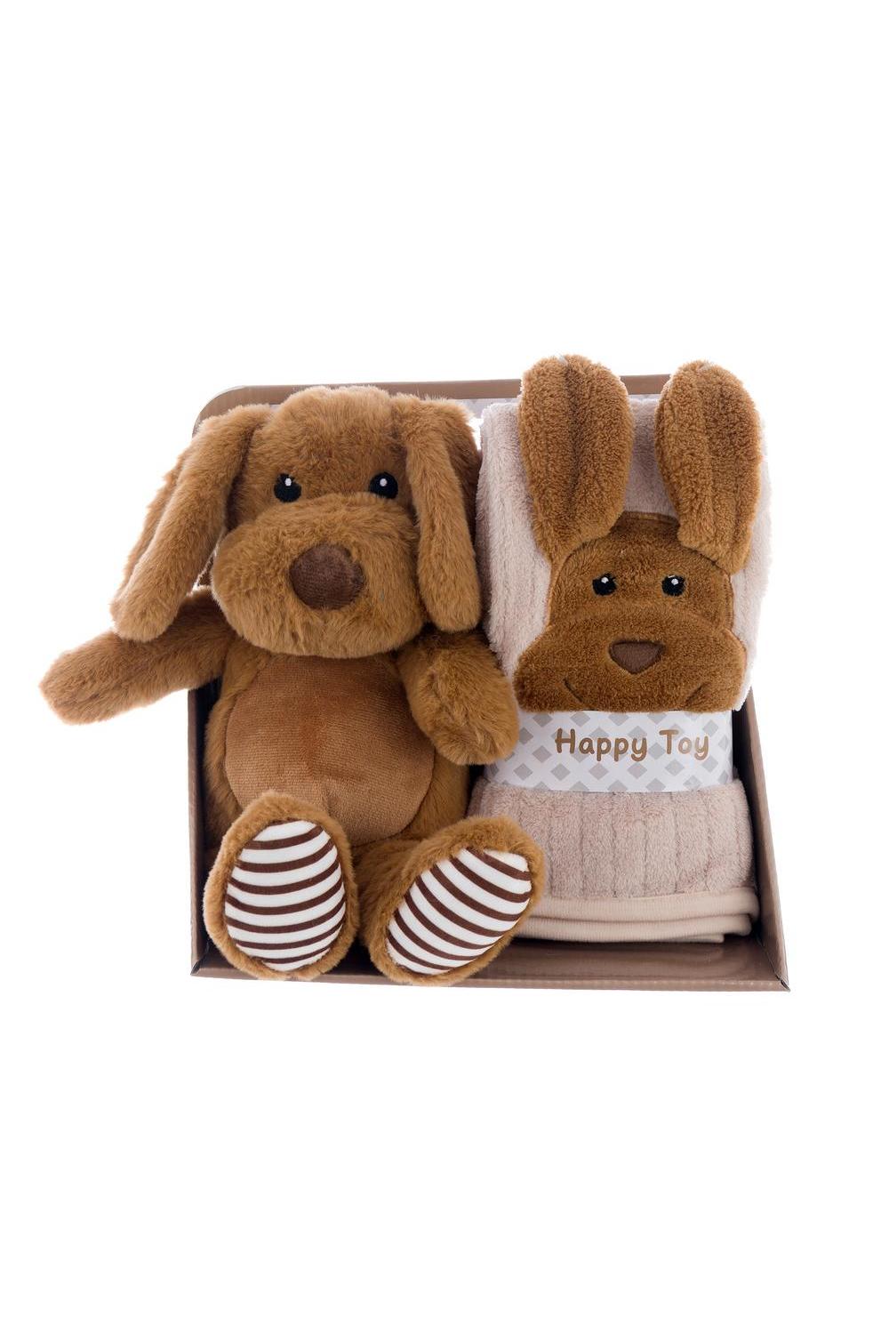 Baby Plaid con Peluche Cane Marrone
