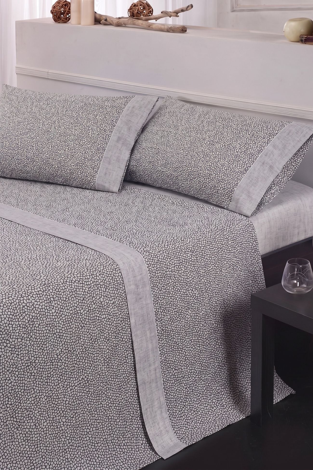 Giusy Completo Letto Grigio Nero 7341 var59