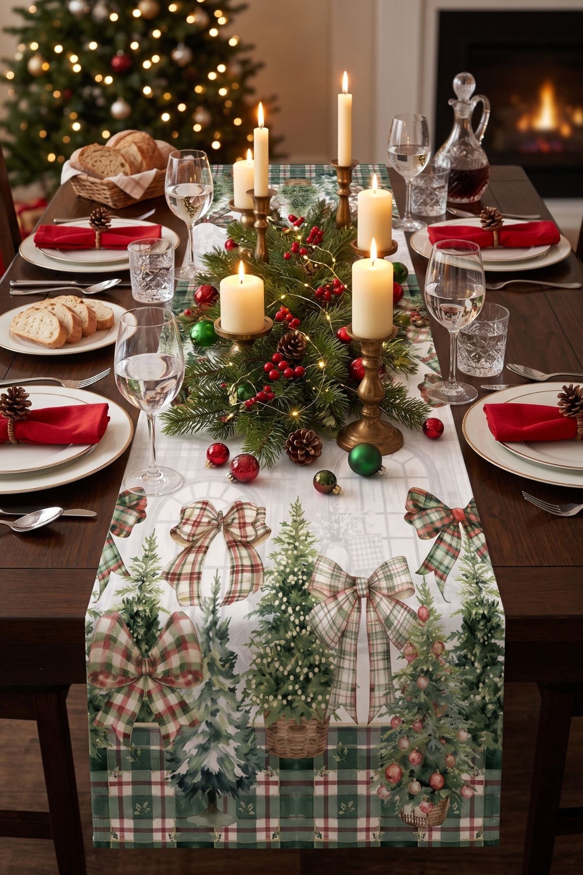 Natale In Salotto Runner Fiocchi