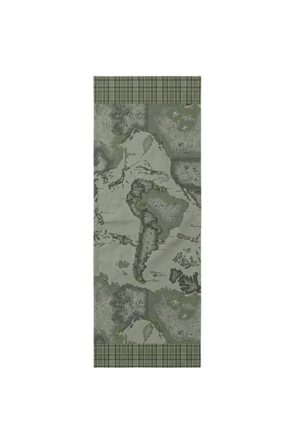 Geo Tartan Green Runner
