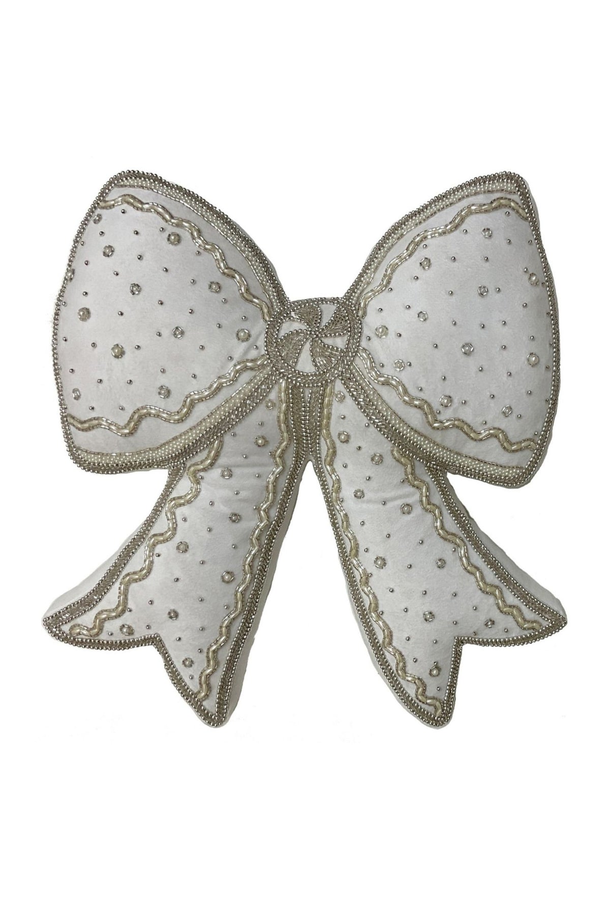 Noel Elegance Cuscino Fiocco Bianco