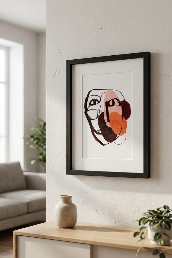 Tya Quadro In Cornice E Vetro Multicolore Marrone