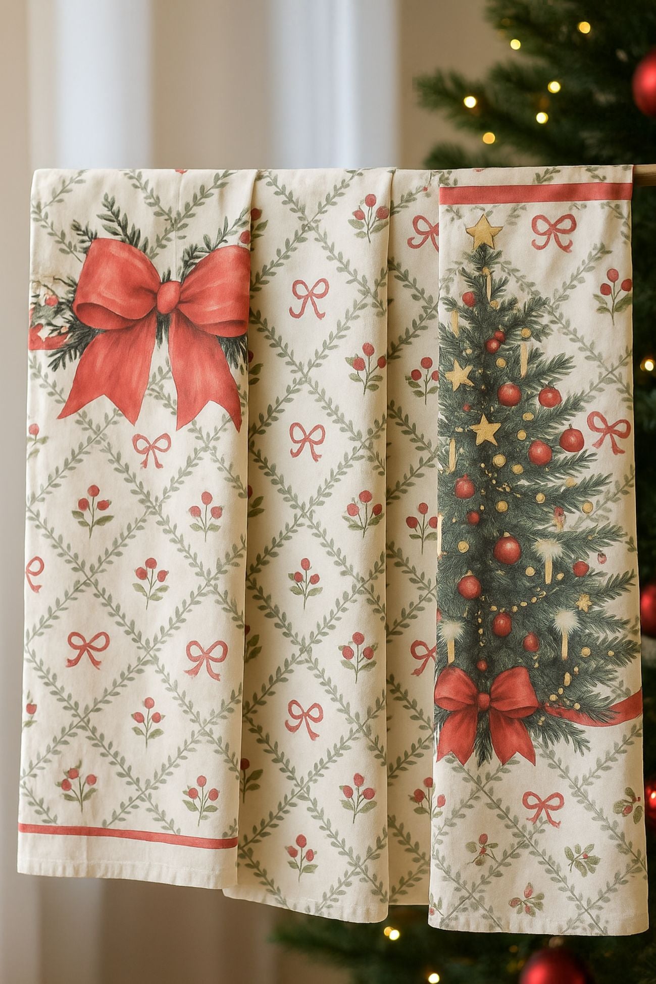 Set di 4 federe natalizie rosa, 45x45 cm, Babbo Natale e pupazzo di neve | Leroy Merlin