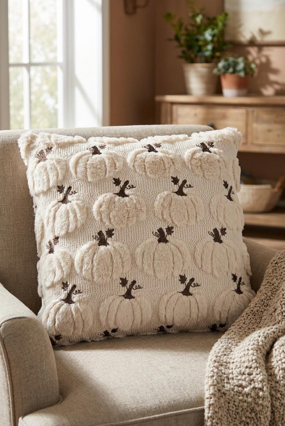 Pumpkin Field Cuscino Beige
