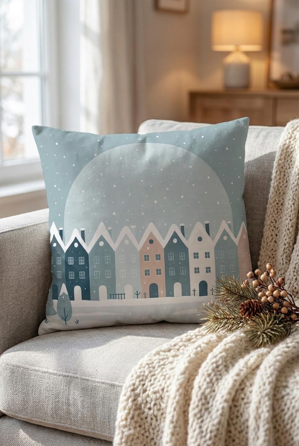 Winter Village Cuscino