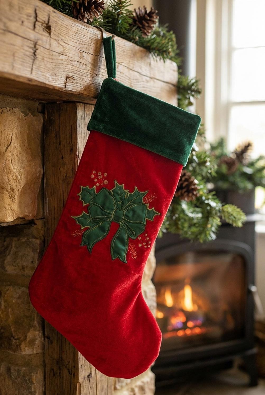 Ribbon Calza di Natale Rosso