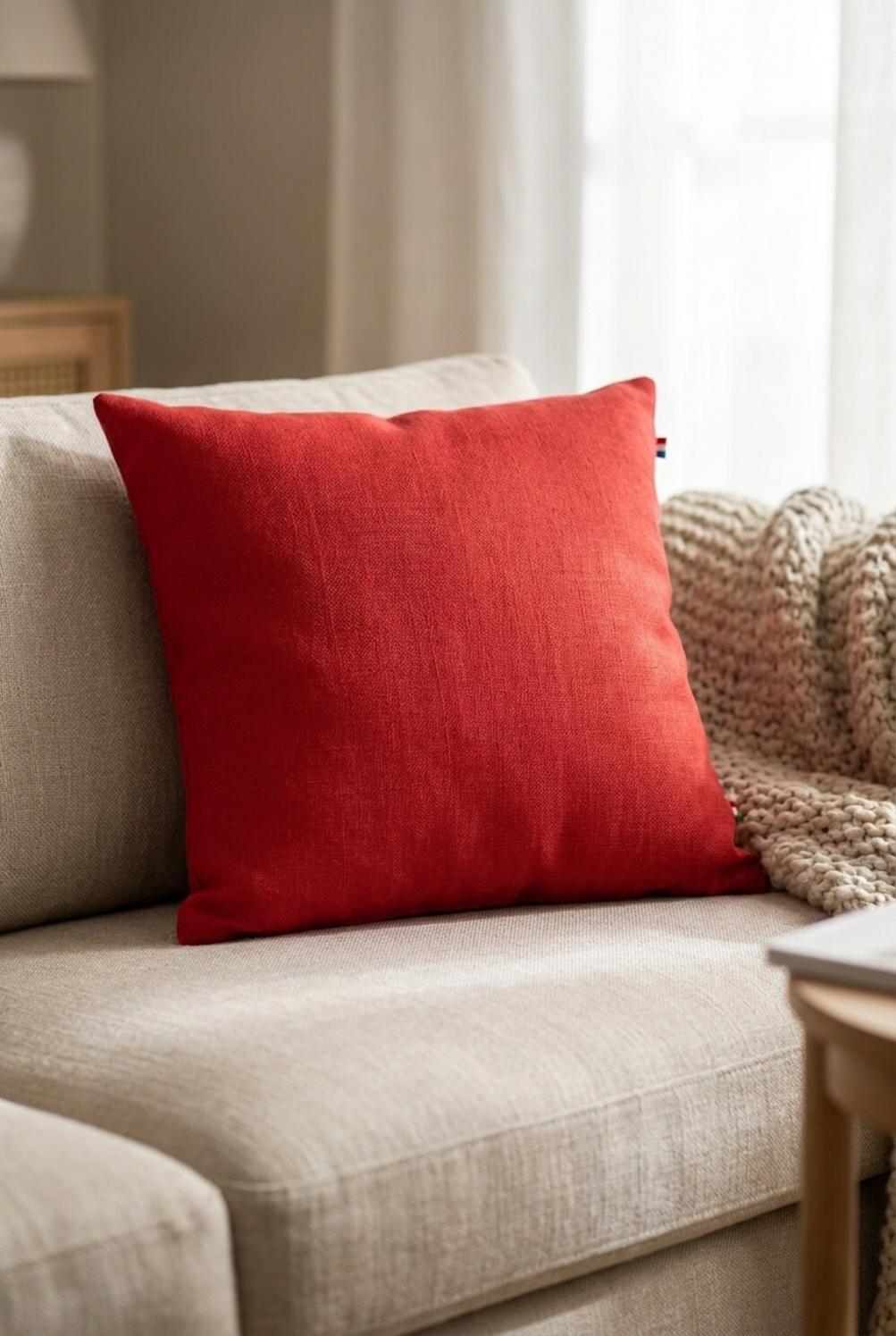 Canapé Federa Copricuscino 44x44 Var 7 Rosso