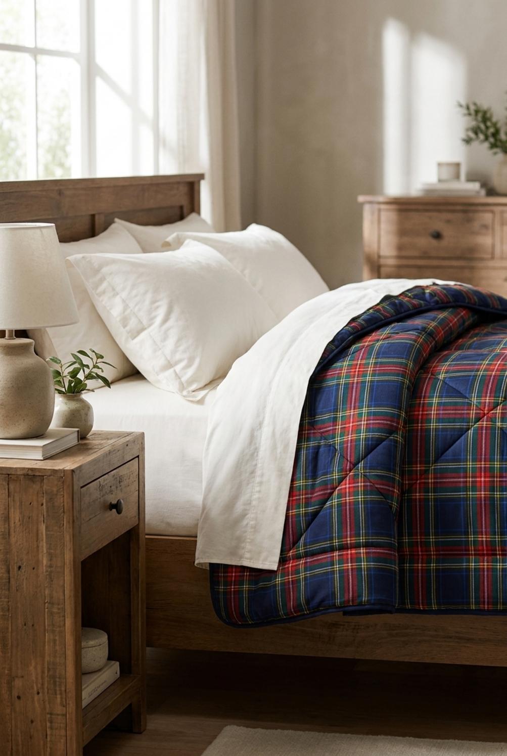 Tartan Trapunta Invernale Blu
