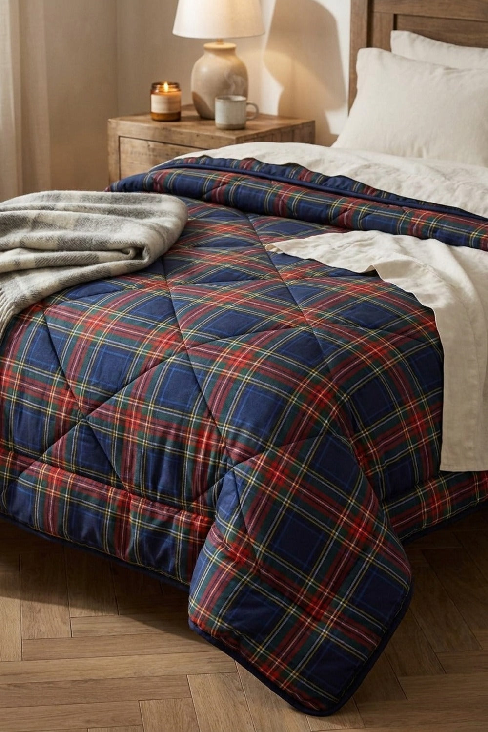 Tartan Trapunta Invernale Blu