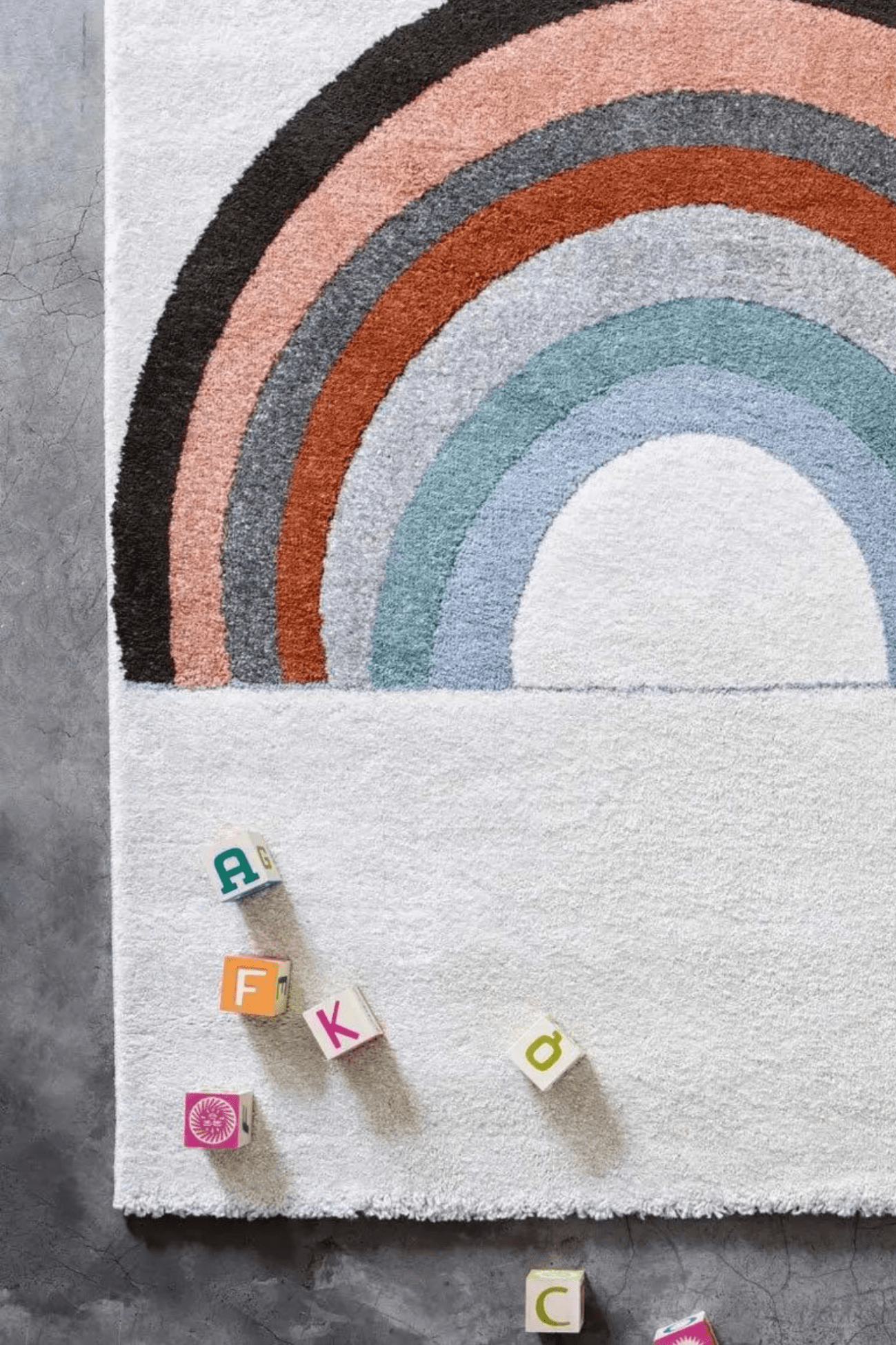 AFKliving Arc Tappeto per bambini con fantasia arcobaleno 150x80cm