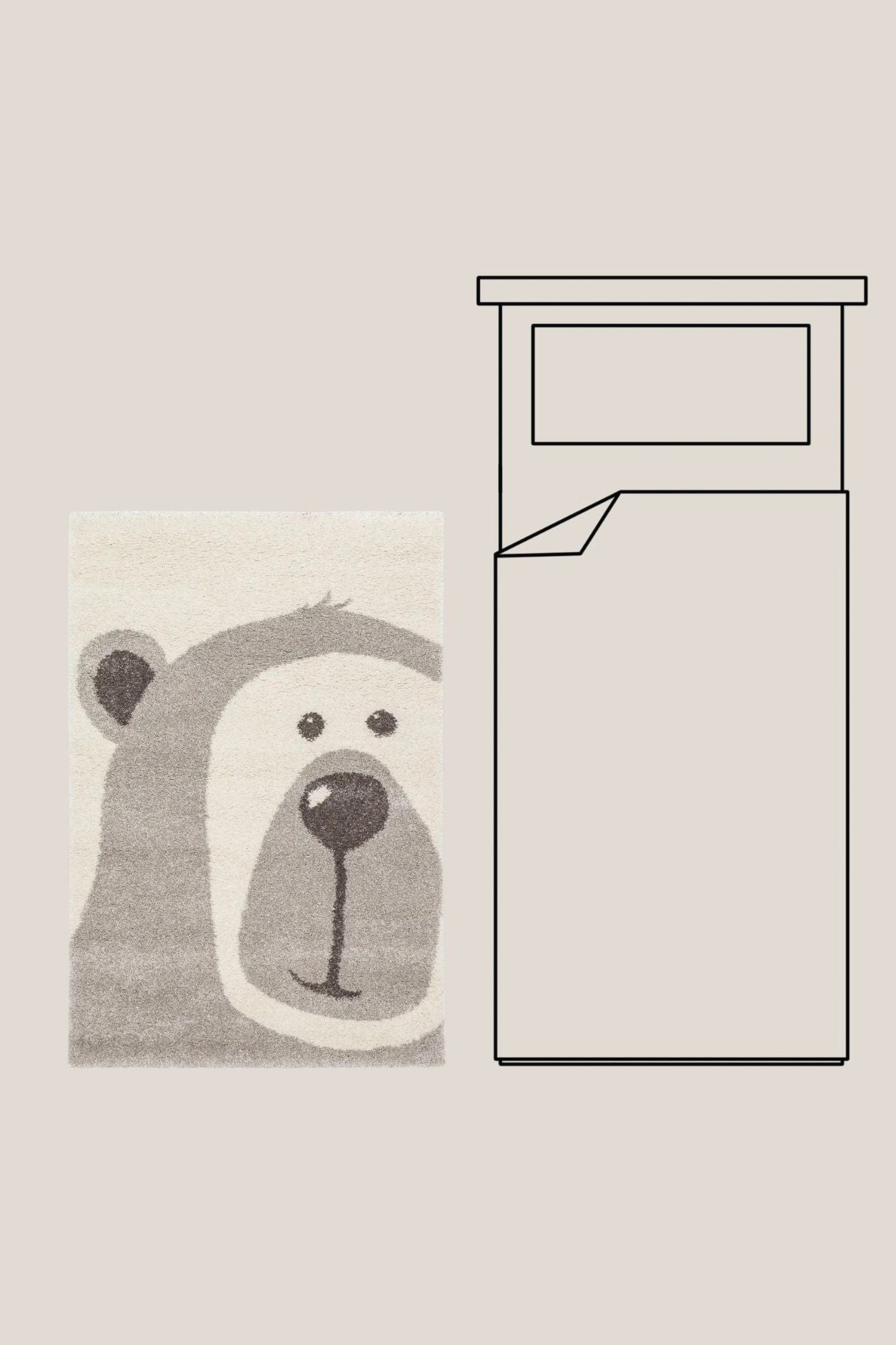 AFKliving Baloo Baloo - Tappeto per bambini con fantasia orso grigio 150x80cm
| AFKliving