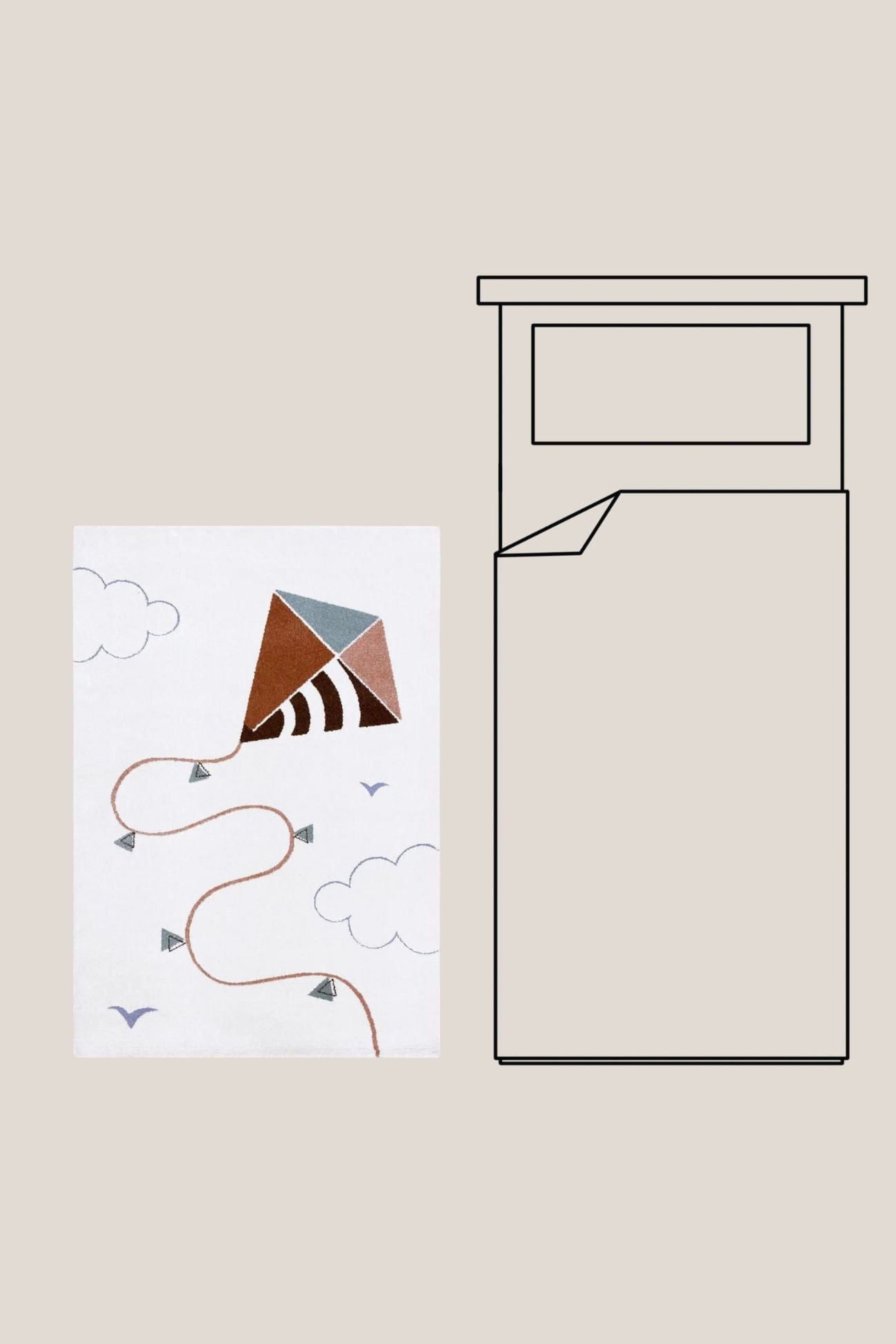 AFKliving Kite Kite - Tappeto per bambini con fantasia aquilone 80x150
| AFKliving