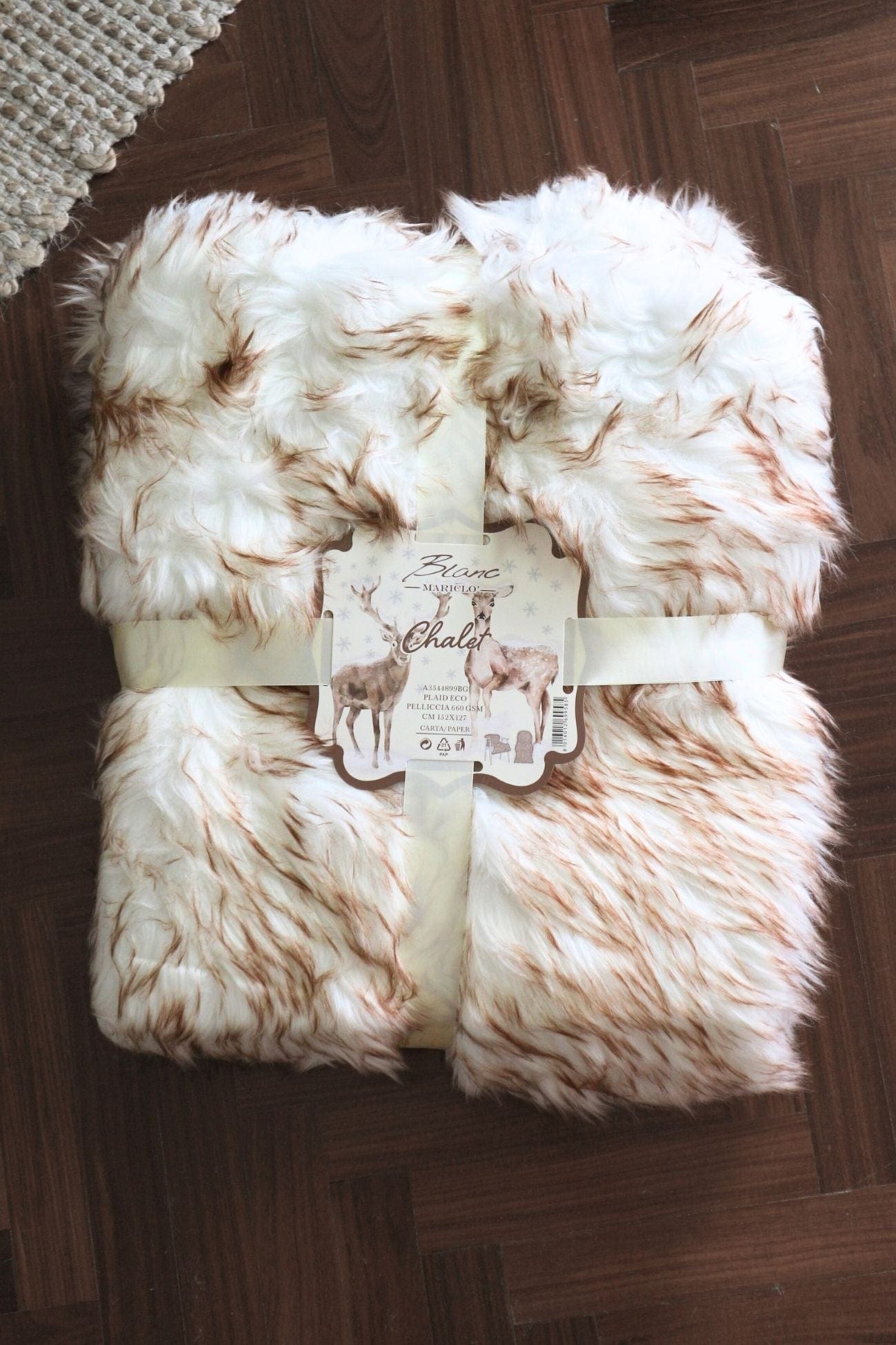 Blanc MariClo' Chalet Chalet - Plaid in eco pelliccia beige 152x127 | Blanc MariClo'