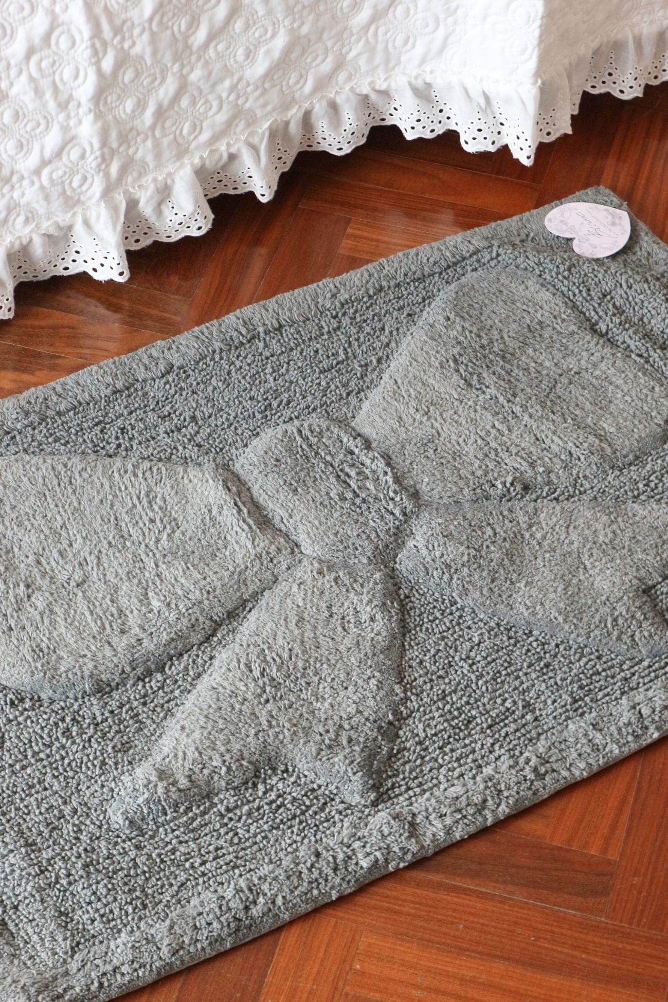 Blanc MariClo' My Soft Dream My Soft Dream - Tappeto in cotone con fiocco in stile Shabby Chic 80x50 | Blanc MariClo'