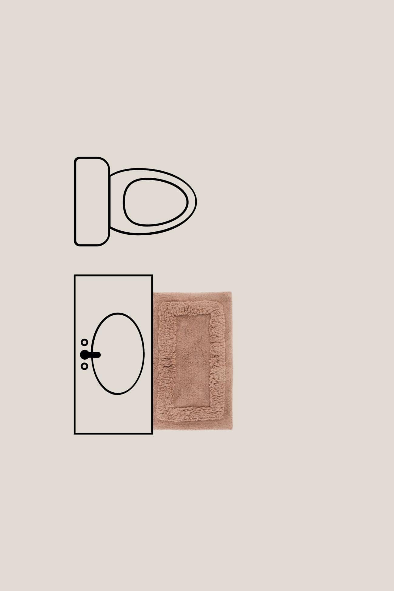 Blanc MariClo' Phoebe Phoebe - Phoebe - Tappeto in cotone con doppia cornice marrone 90x60 | Blanc MariClo'