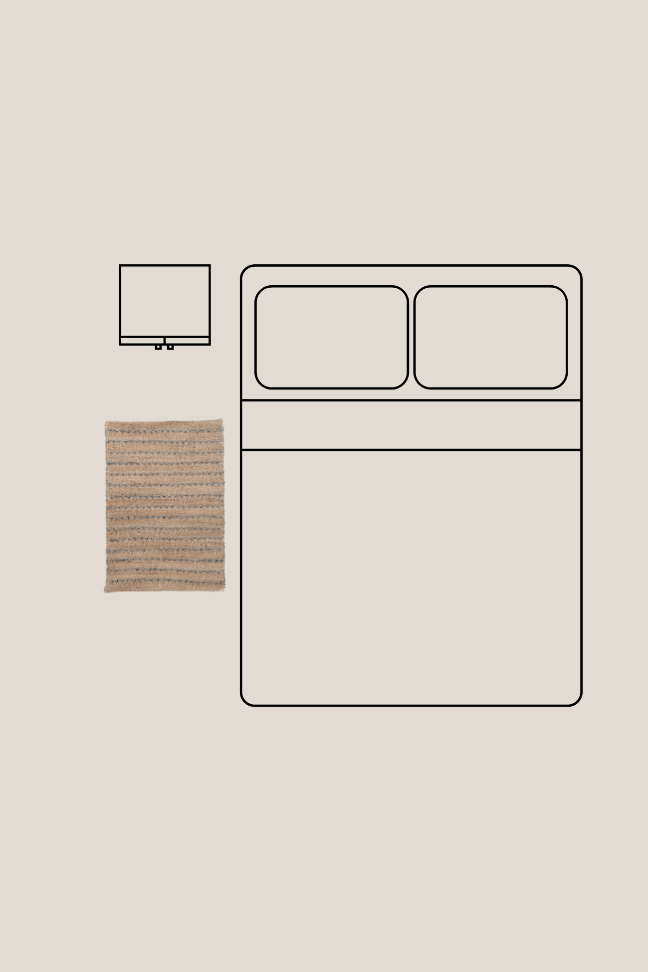 Blanc MariClo' Row Attitude Row Attitude - Row Attitude - Tappeto in juta con frange e cuciture azzurre 90x60 | Blanc MariClo'