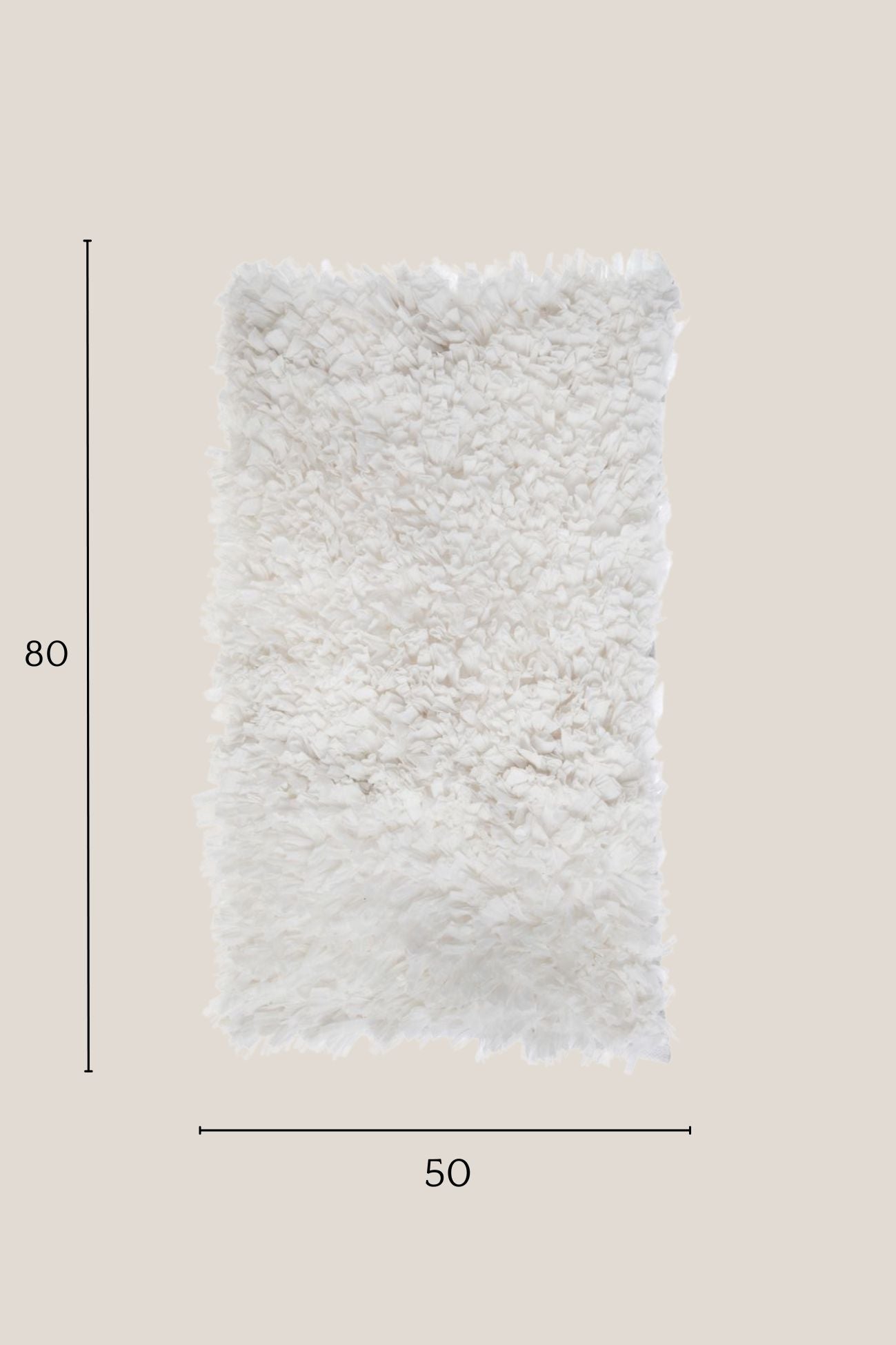 Blanc MariClo' Soft Neige Soft Neige - Soft Neige - Tappetino bianco a lunghe frange in cotone 80x50 | Blanc MariClo'