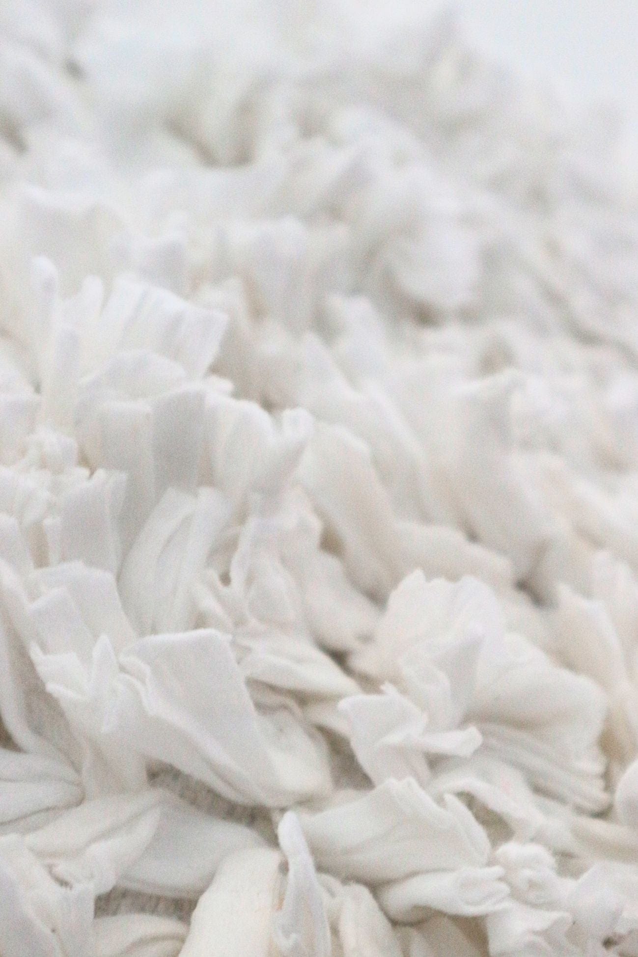 Blanc MariClo' Soft Neige Soft Neige - Soft Neige - Tappetino bianco a lunghe frange in cotone 80x50 | Blanc MariClo'