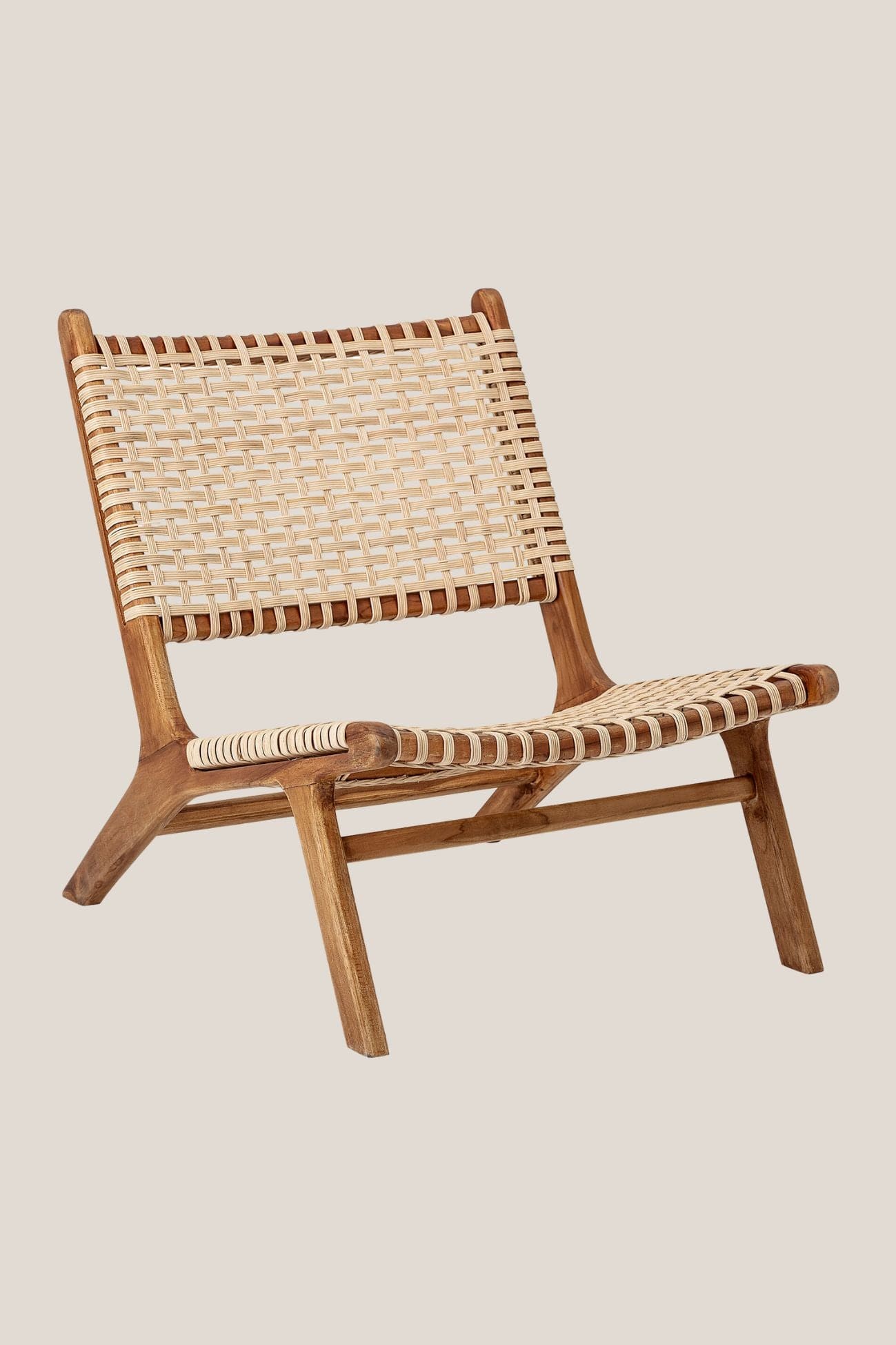 Bloomingville Keila Keila - Poltrona bassa in legno di teak e rattan | Bloomingville