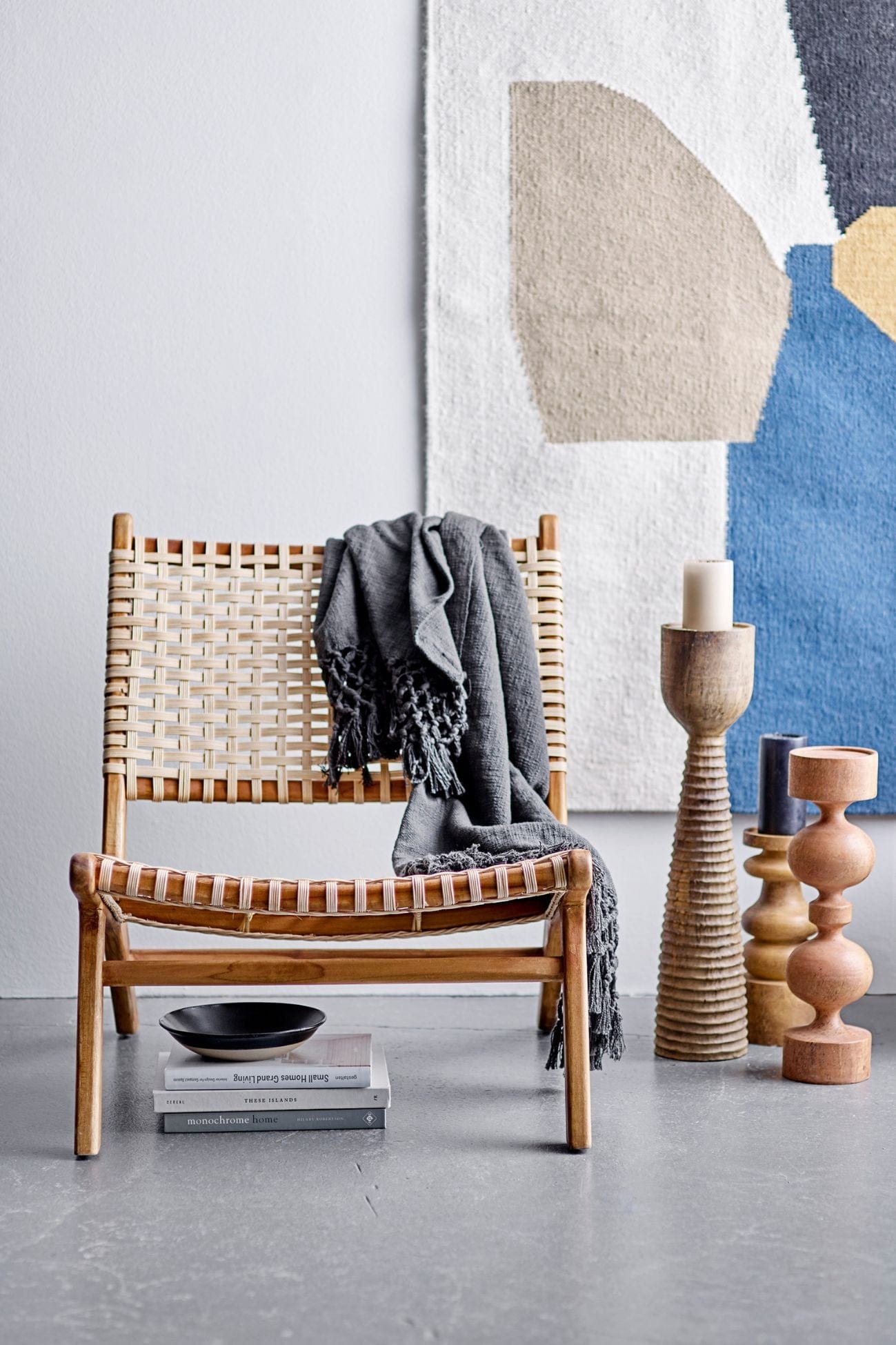 Bloomingville Keila Keila - Poltrona bassa in legno di teak e rattan | Bloomingville