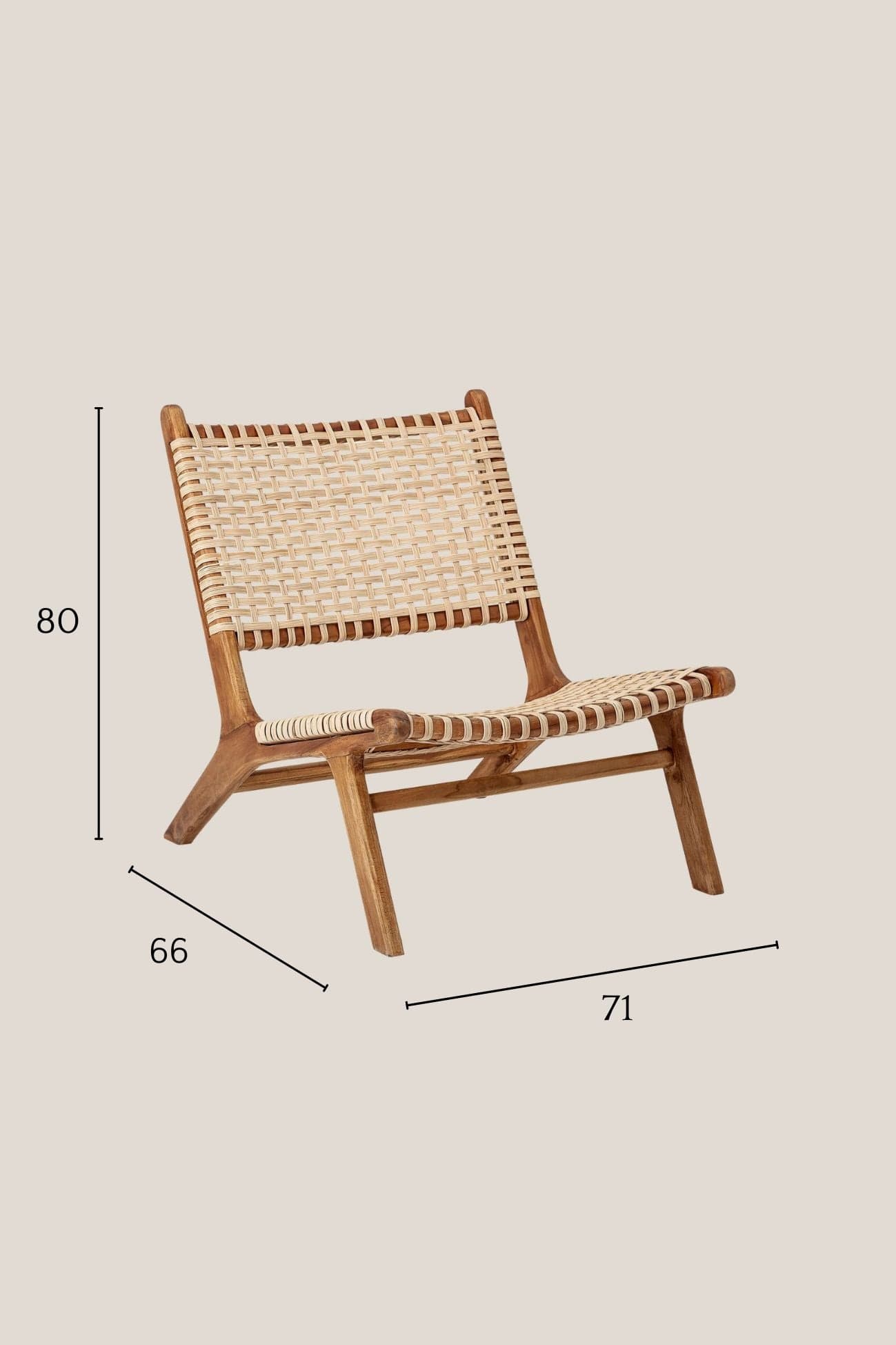 Bloomingville Keila Keila - Poltrona bassa in legno di teak e rattan | Bloomingville