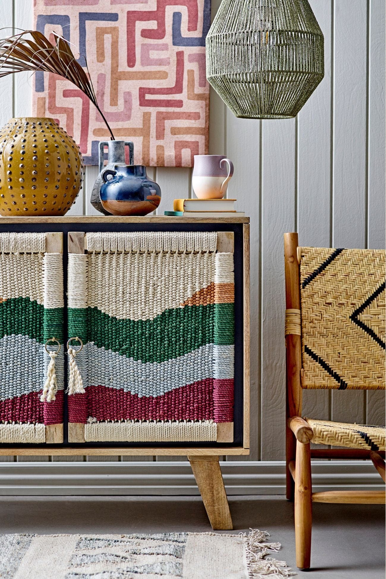 Bloomingville Lennox Lennox - Poltrona bassa in legno di teak e rattan | Bloomingville