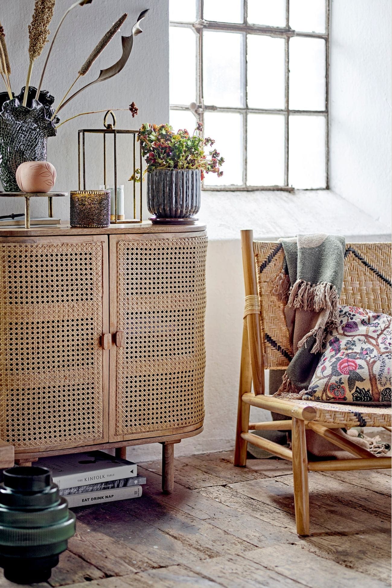 Bloomingville Lennox Lennox - Poltrona bassa in legno di teak e rattan | Bloomingville