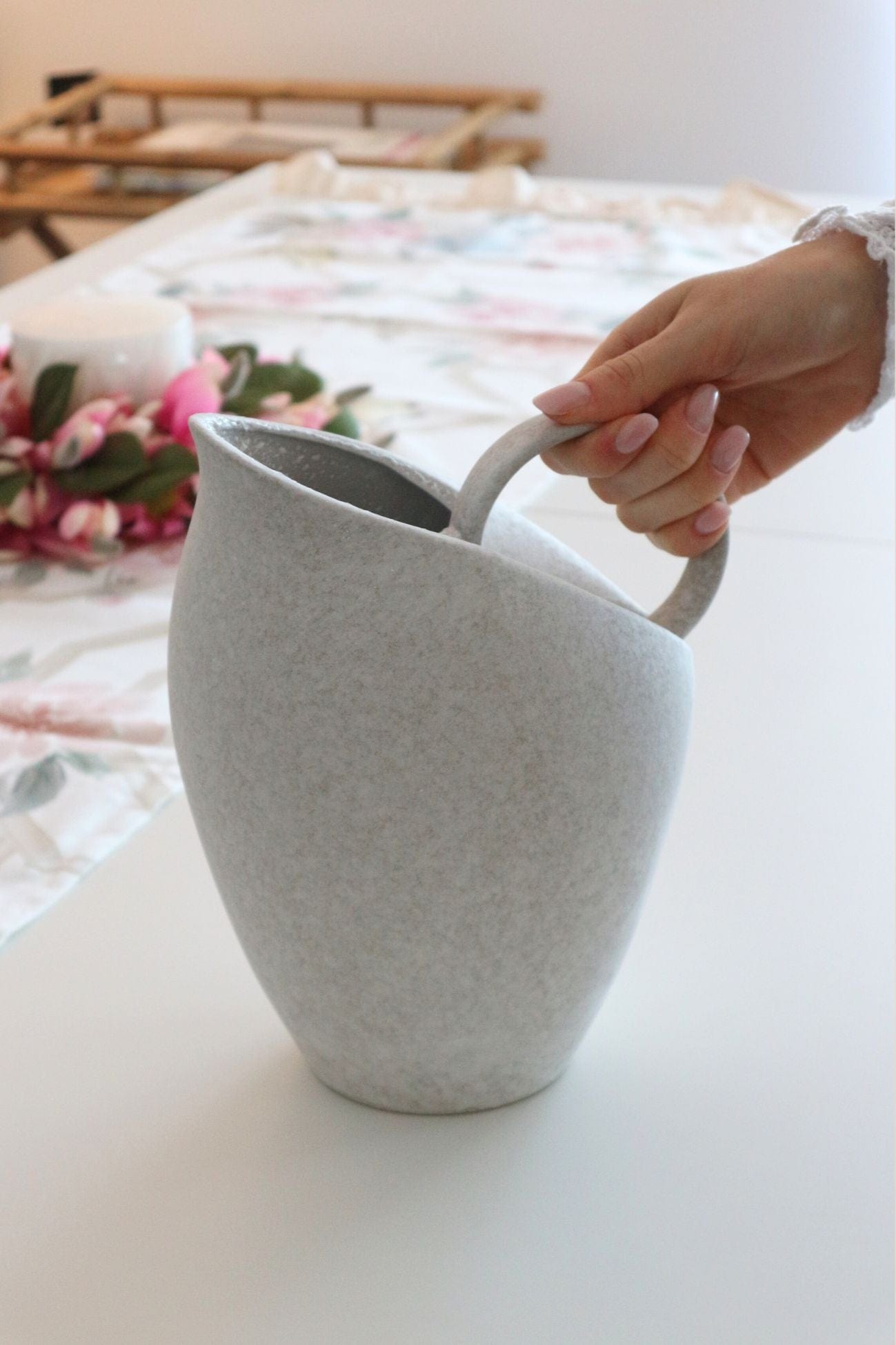 Bloomingville Vaso In Ceramica - Color Naturale, Stile Semplice Ed Elegante, Diametro 11,5 X Altezza 8 Cm, Per Decorazione Casa