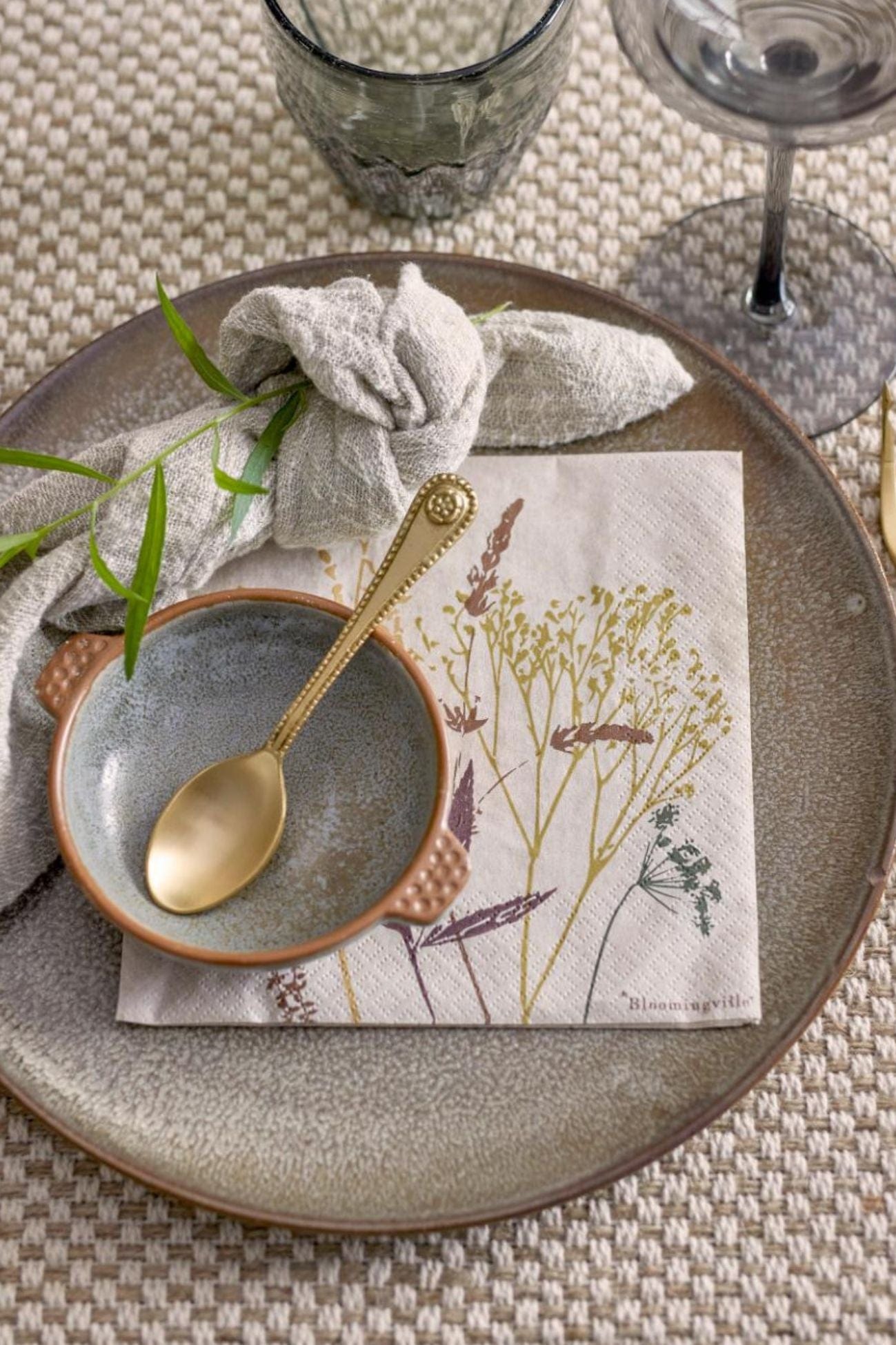 Bloomingville Sirri Sirri - Set di 20 tovaglioli in carta con motivo floreale | Bloomingville