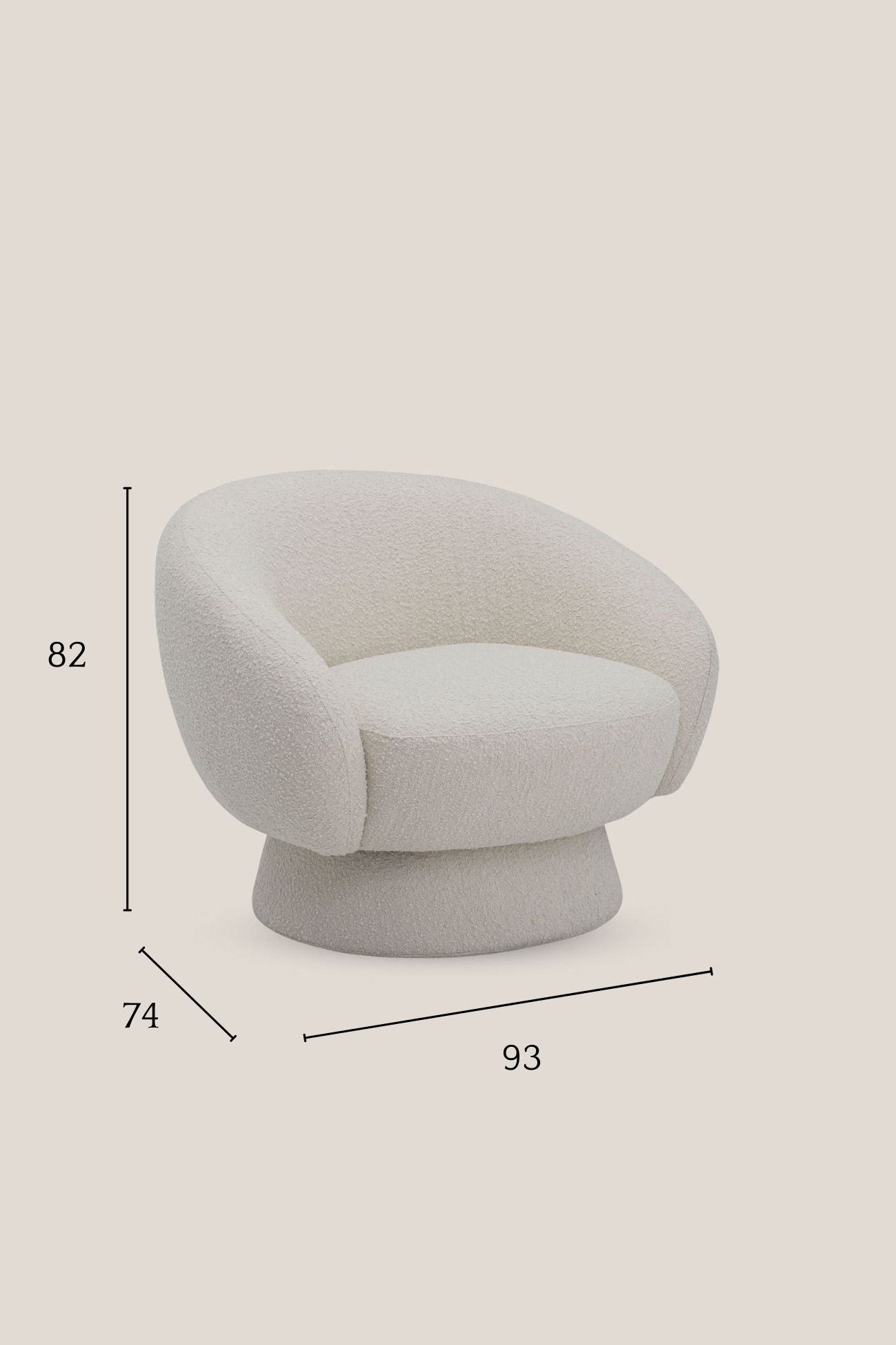 Bloomingville Ted Ted - Poltrona imbottita in tessuto bianco bouclè | Bloomingville